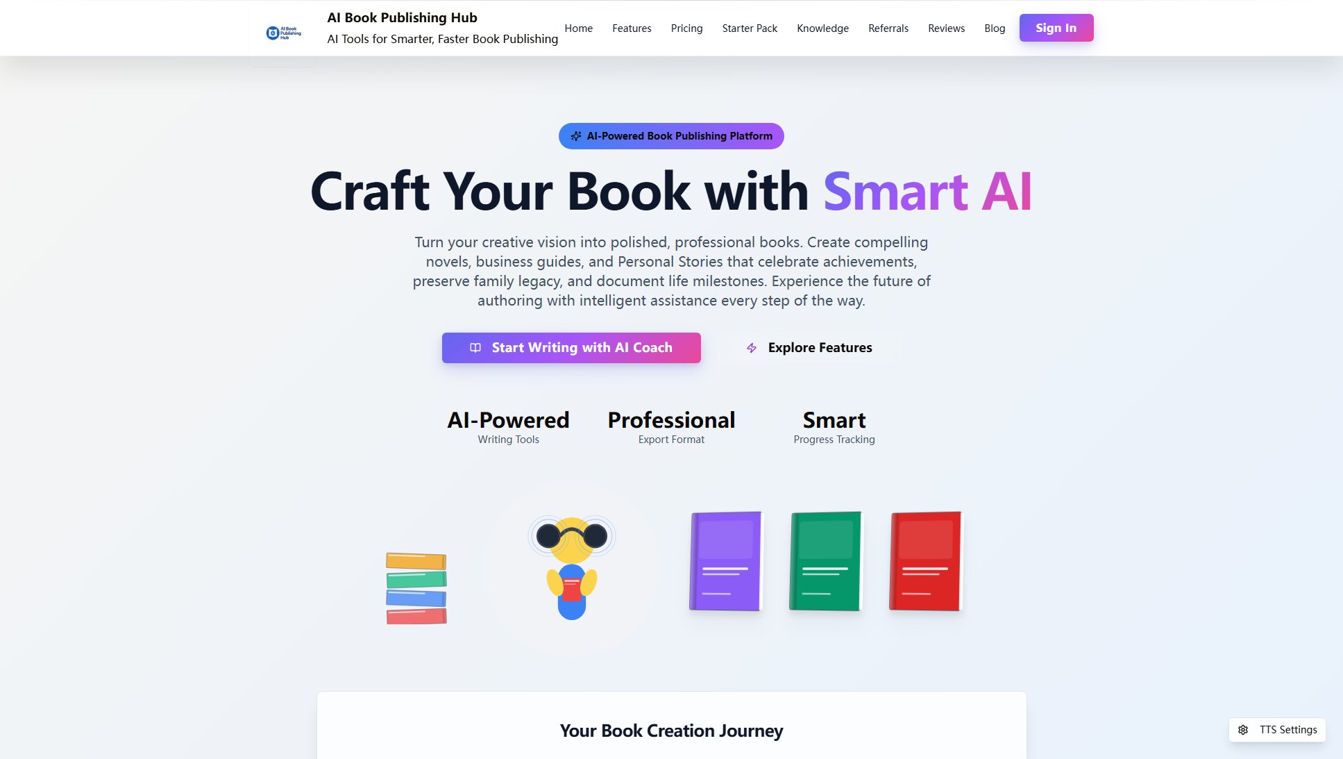 AI Book Publishing Hub AI Book Publishing Hub Interface & Screenshots