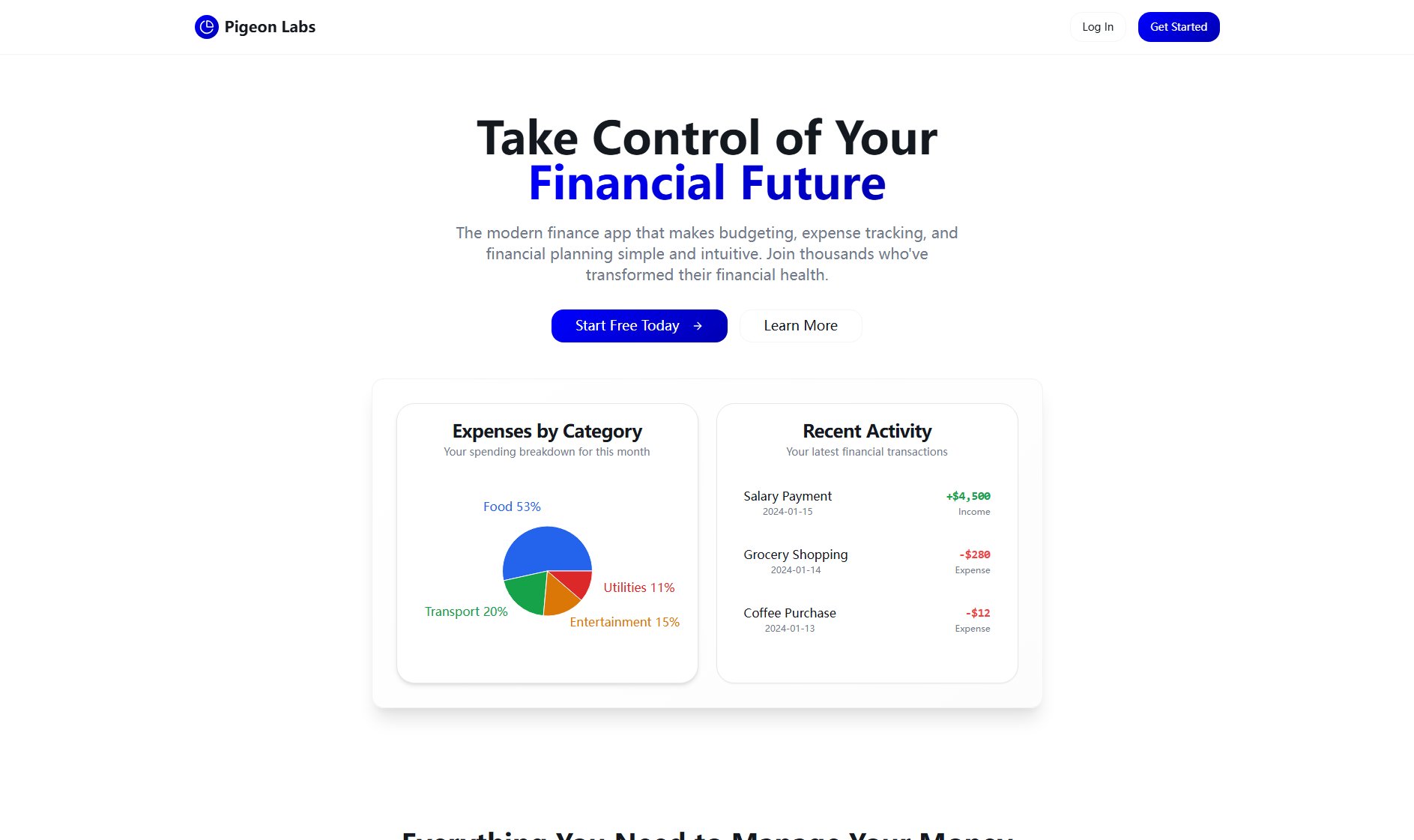 Pigeon Labs Pigeon Labs Interface & Screenshots