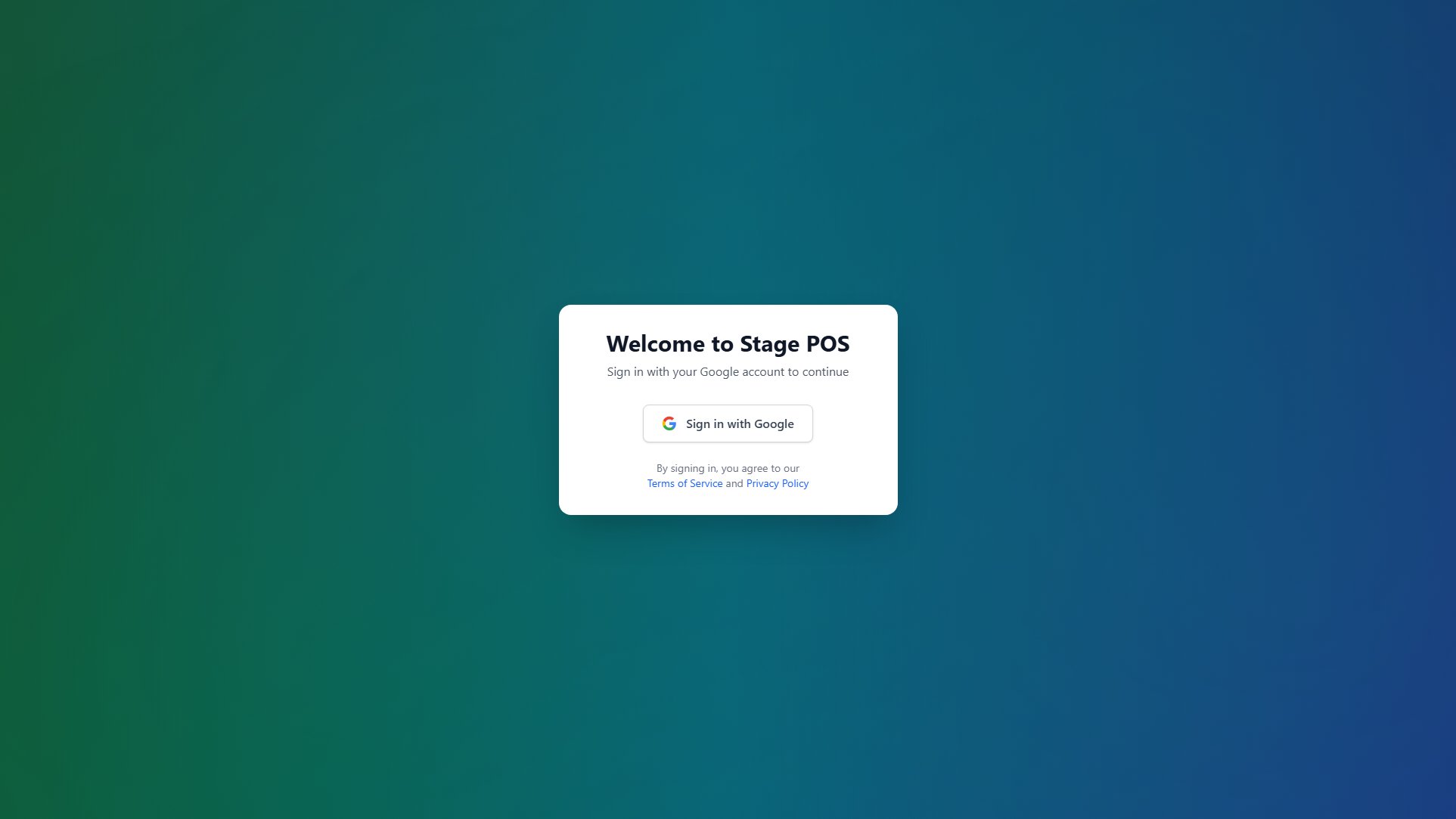Stage POS System Stage POS System Interface & Screenshots
