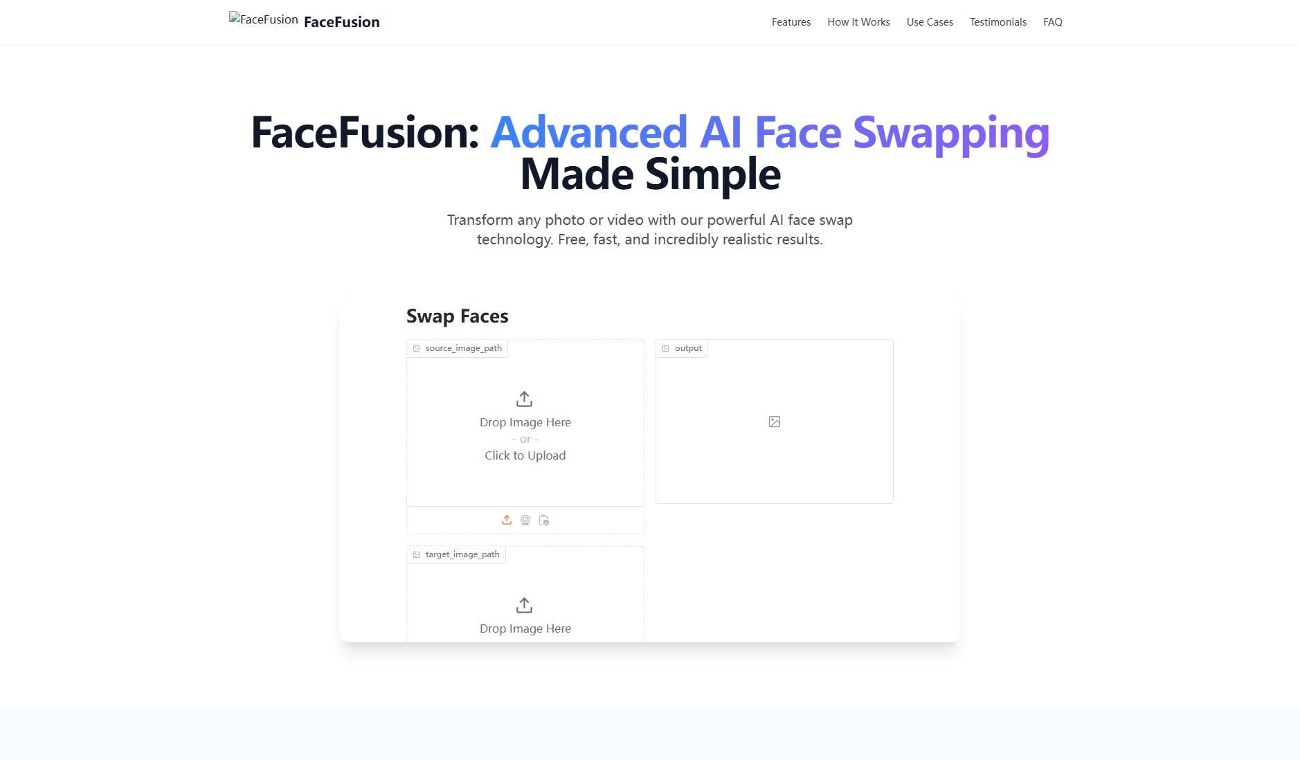 FaceFusion FaceFusion Interface & Screenshots