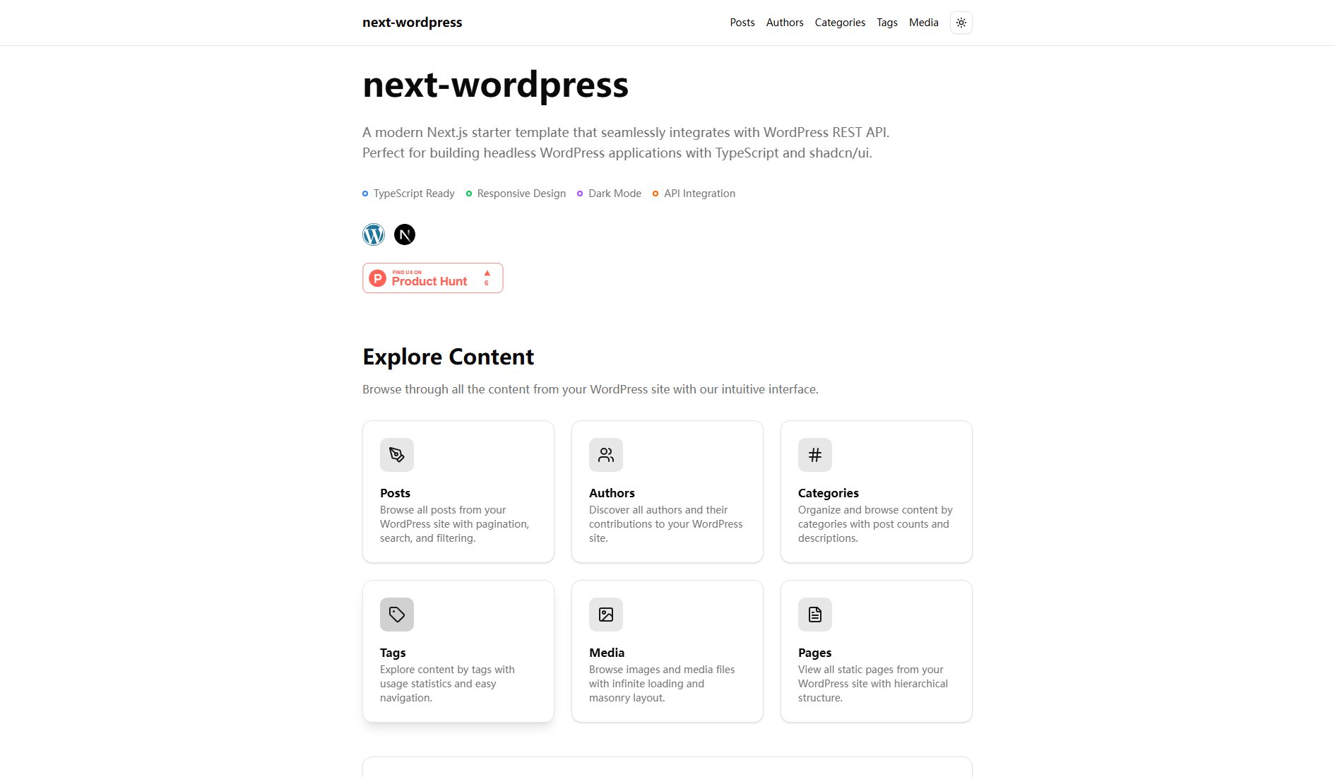 Next.js WordPress App Next.js WordPress App Interface & Screenshots