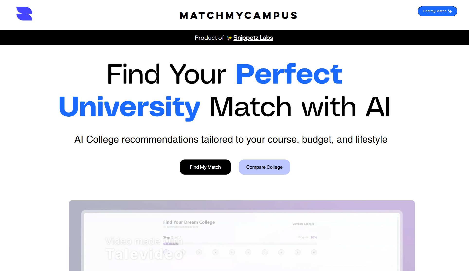MatchMyCampus MatchMyCampus Interface & Screenshots