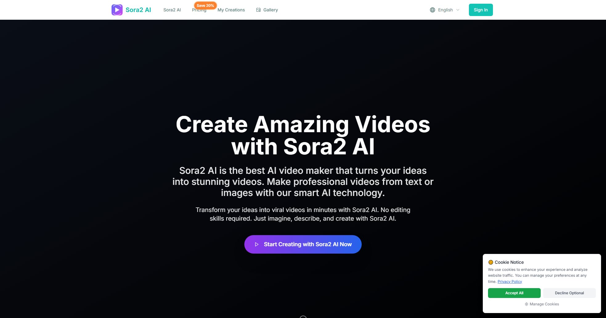 Sora2 AI Video Generator Sora2 AI Video Generator Interface & Screenshots
