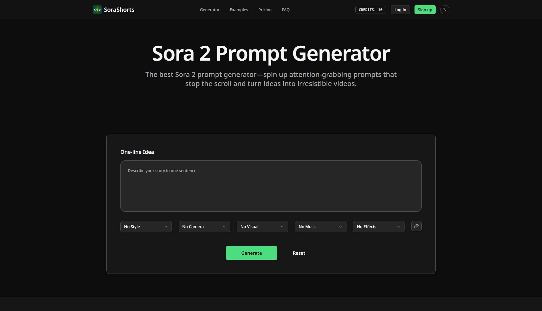 Sora 2 Prompt Generator Sora 2 Prompt Generator Interface & Screenshots
