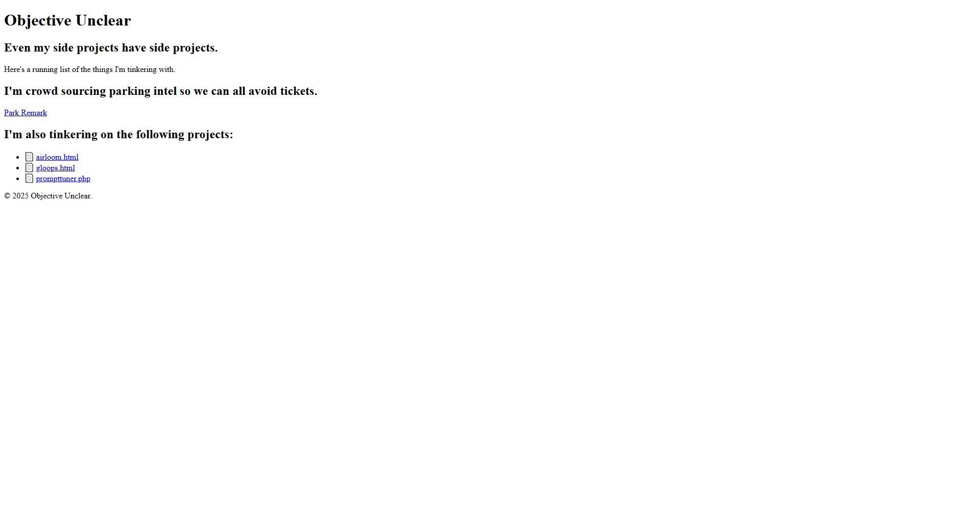 Objective Unclear Objective Unclear Interface & Screenshots