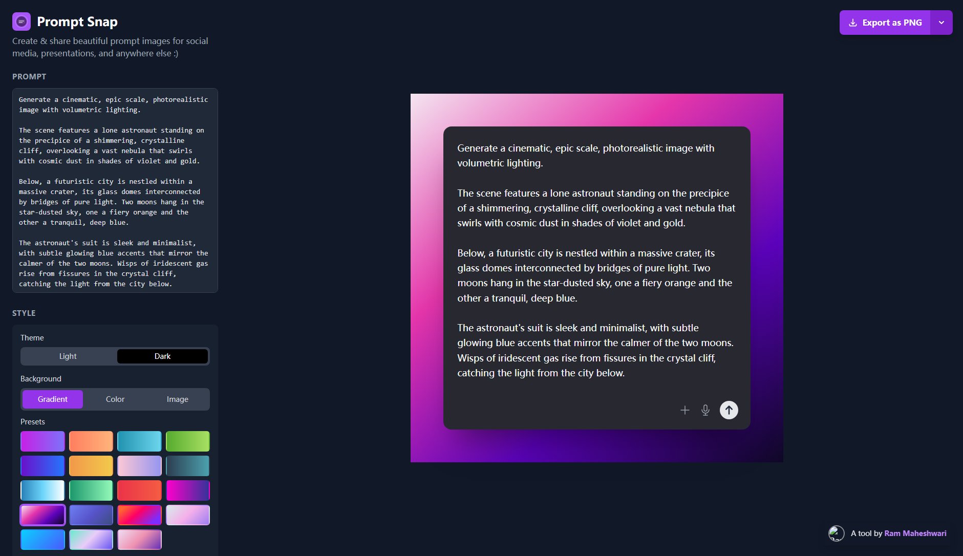 Prompt Snap Prompt Snap Interface & Screenshots