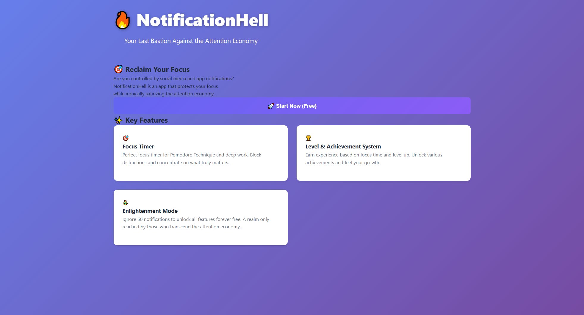NotificationHell NotificationHell Interface & Screenshots