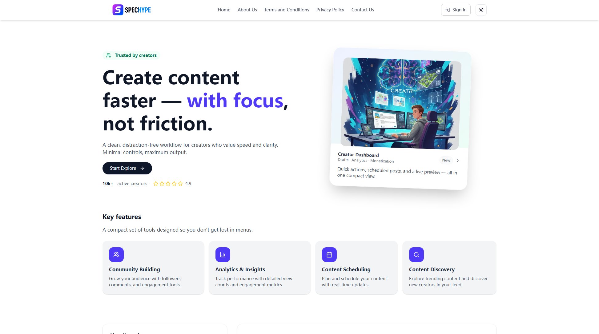SpecHype SpecHype Interface & Screenshots SpecHype SpecHype Interface & Screenshots