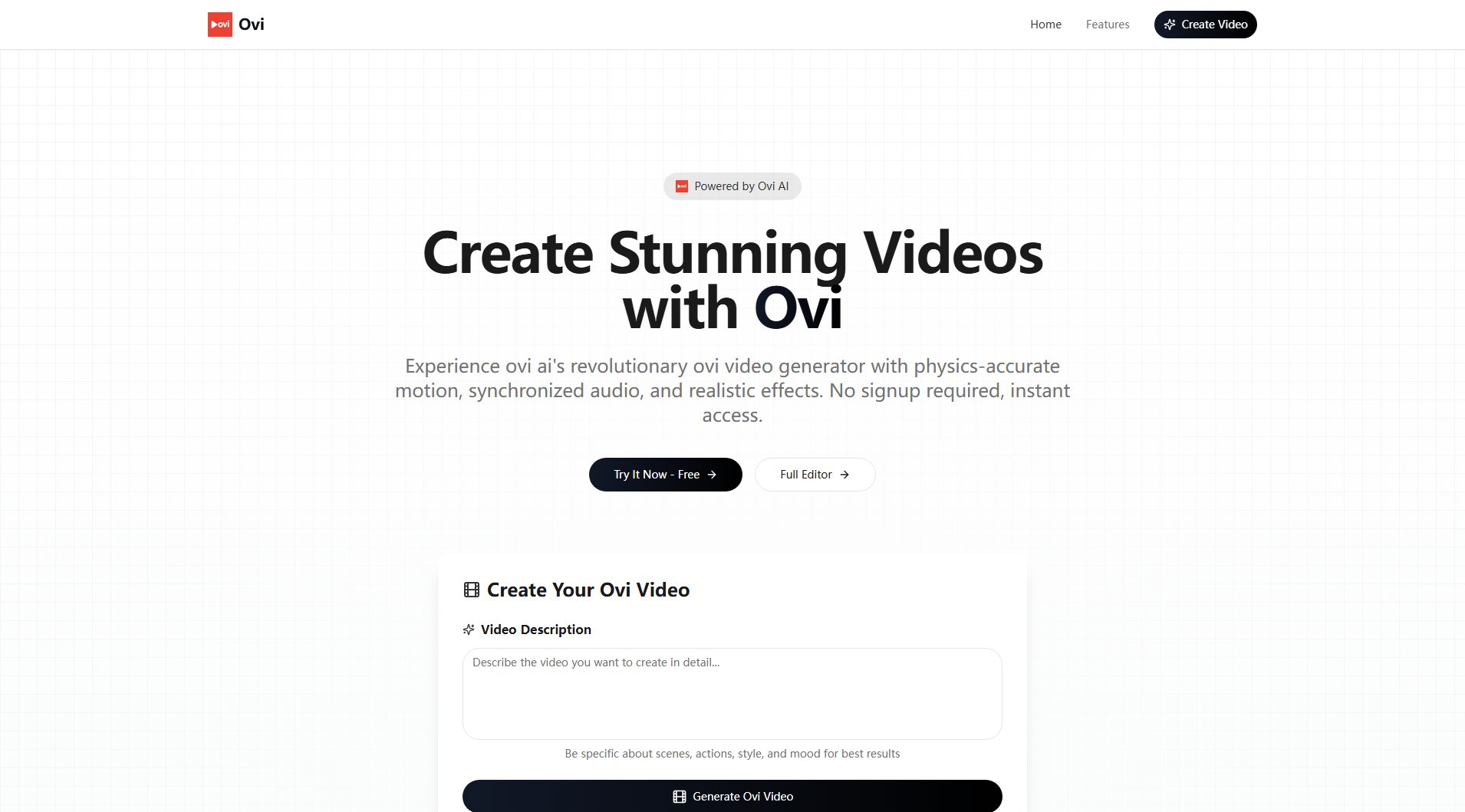 Ovi Video Generator Ovi Video Generator Interface & Screenshots