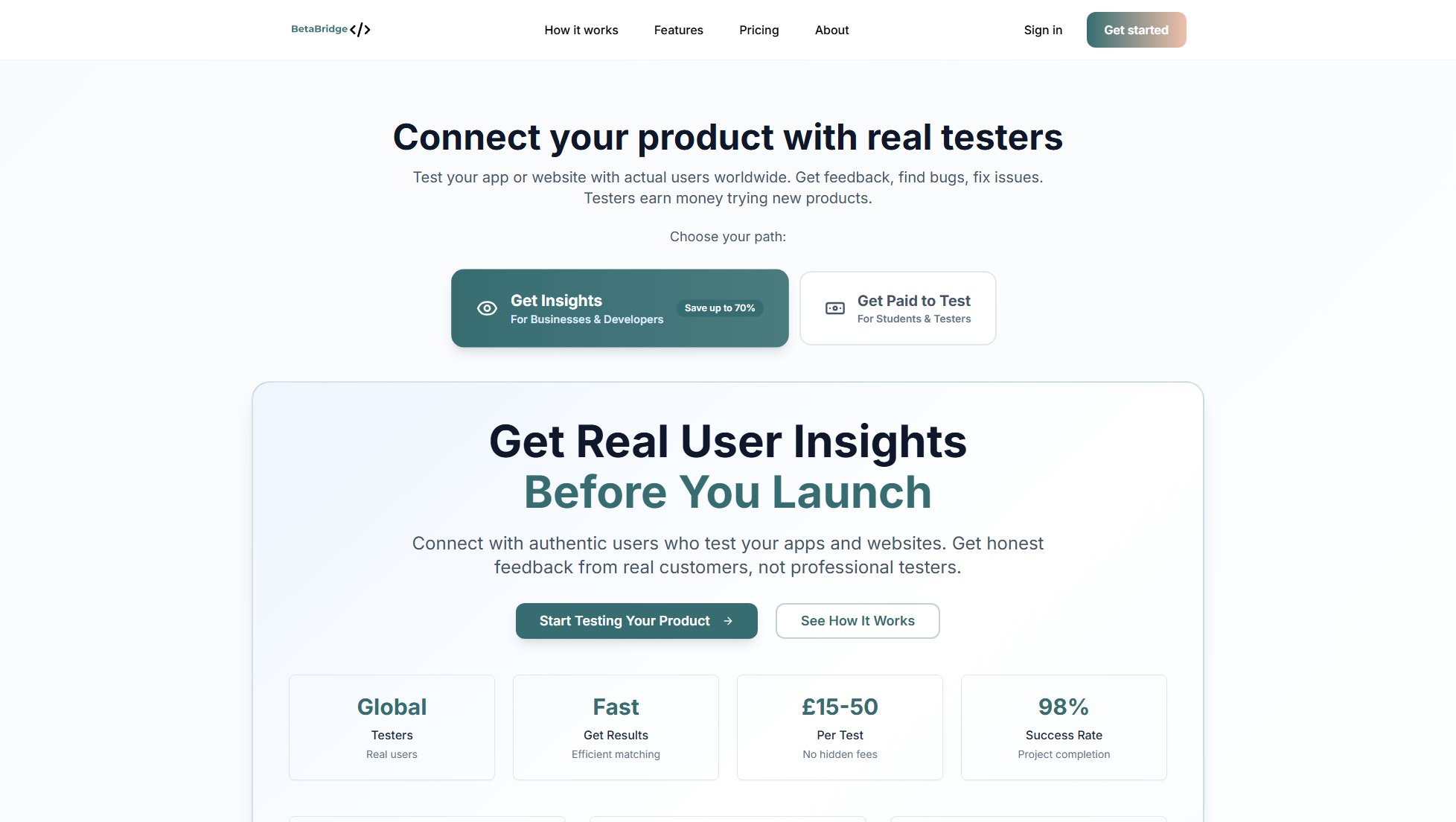 BetaBridge Connect BetaBridge Connect Interface & Screenshots
