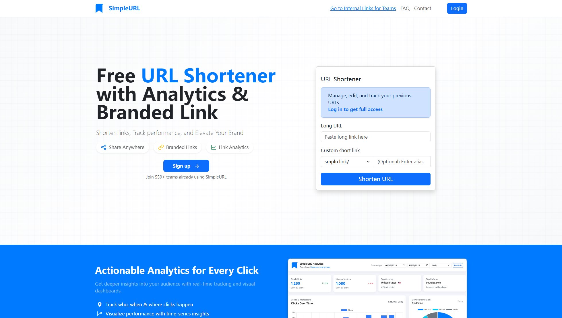SimpleURL SimpleURL Interface & Screenshots