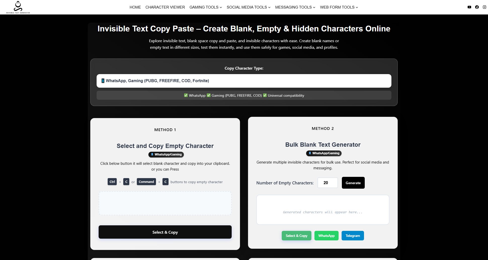 Invisible Text Copy Paste Invisible Text Copy Paste Interface & Screenshots