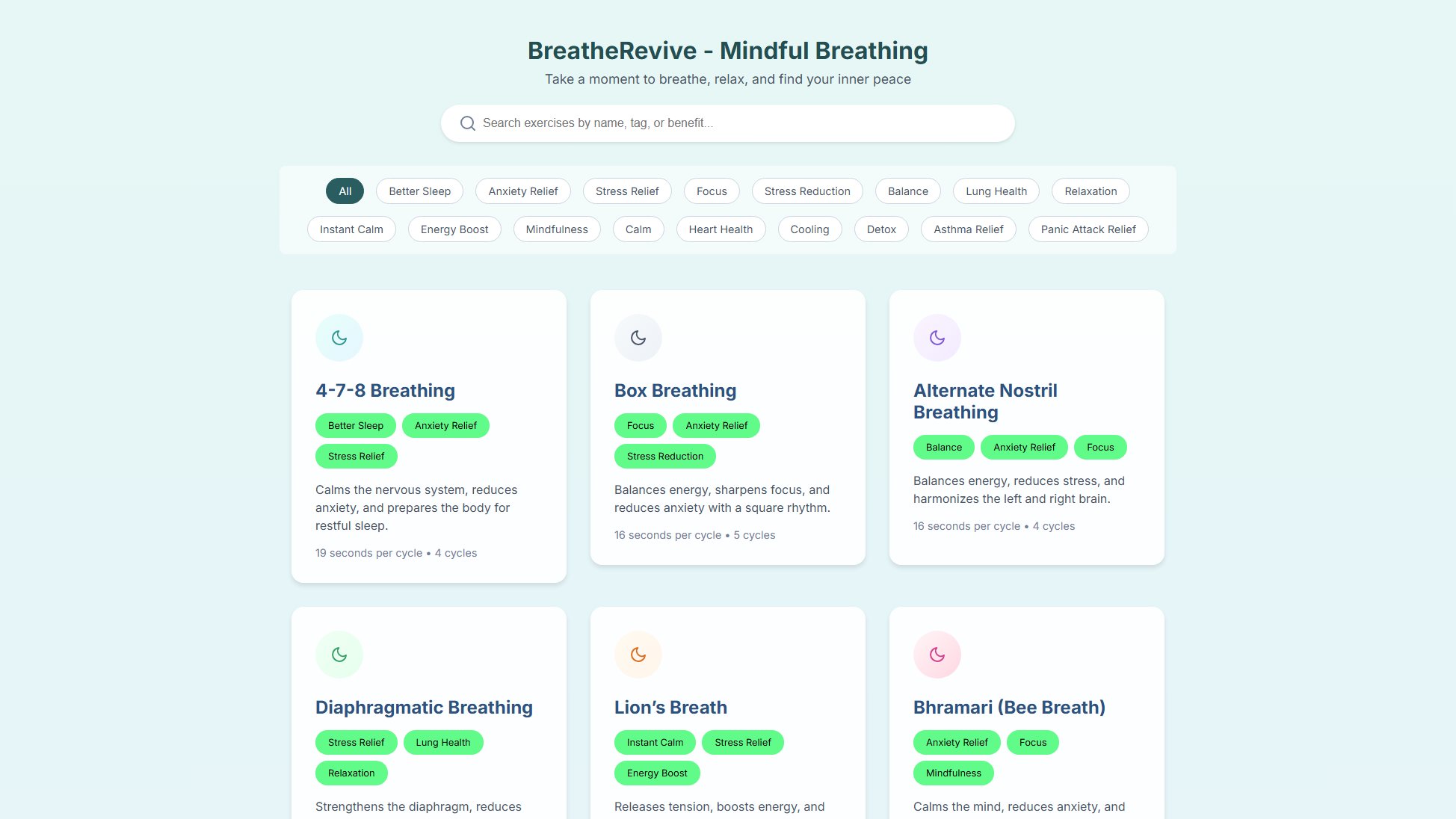 BreatheRevive BreatheRevive Interface & Screenshots BreatheRevive BreatheRevive Interface & Screenshots