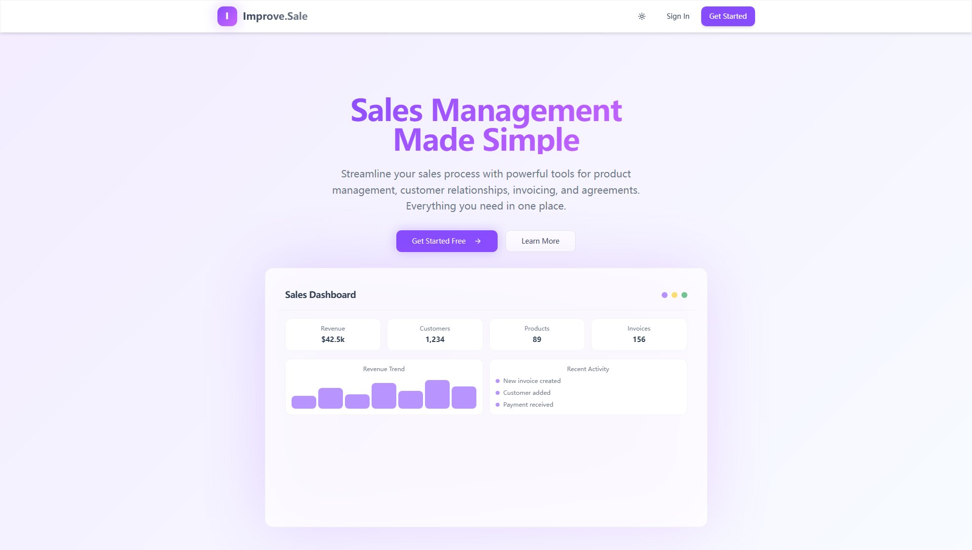 Improve.Sale Improve.Sale Interface & Screenshots Improve.Sale Improve.Sale Interface & Screenshots