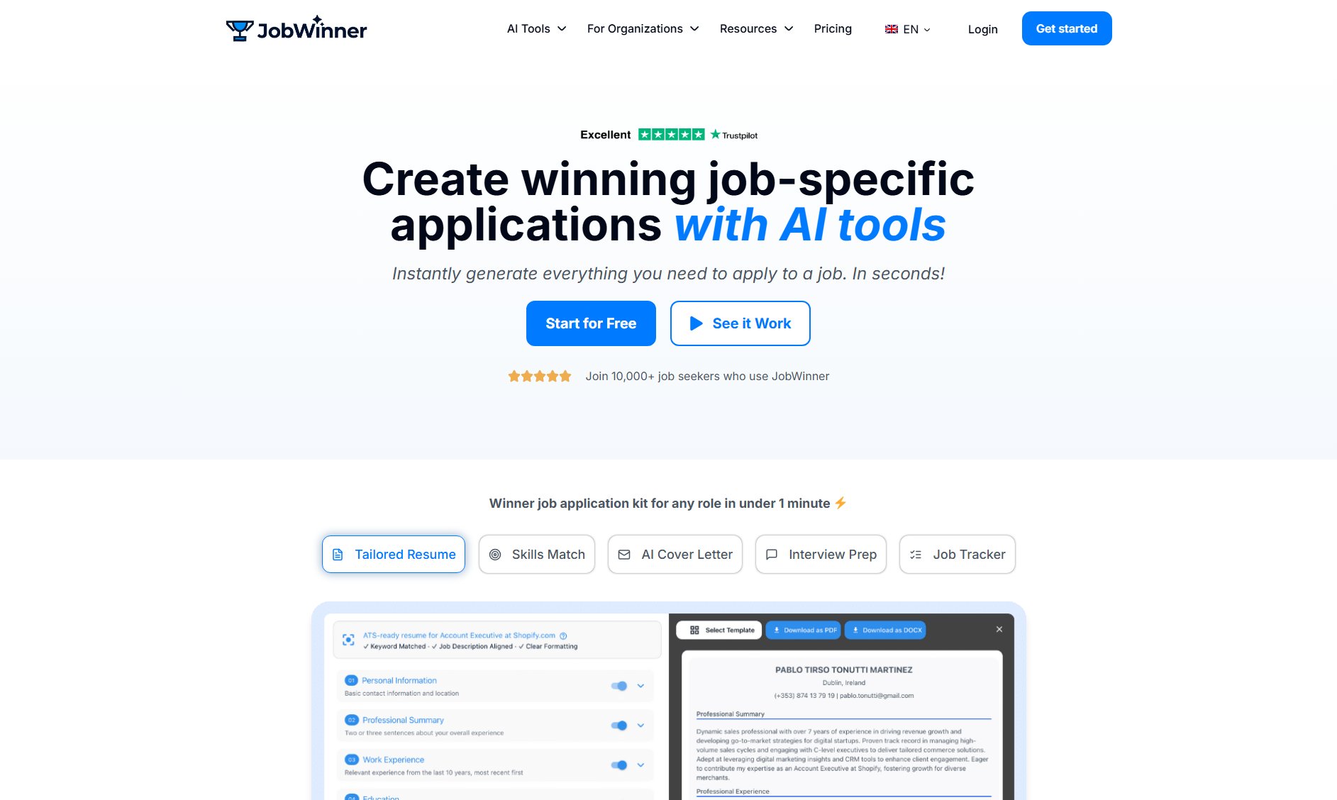 JobWinner JobWinner Interface & Screenshots JobWinner JobWinner Interface & Screenshots