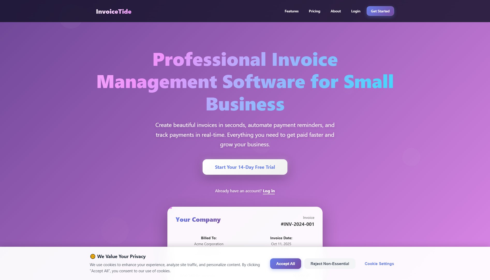 InvoiceTide InvoiceTide Interface & Screenshots InvoiceTide InvoiceTide Interface & Screenshots