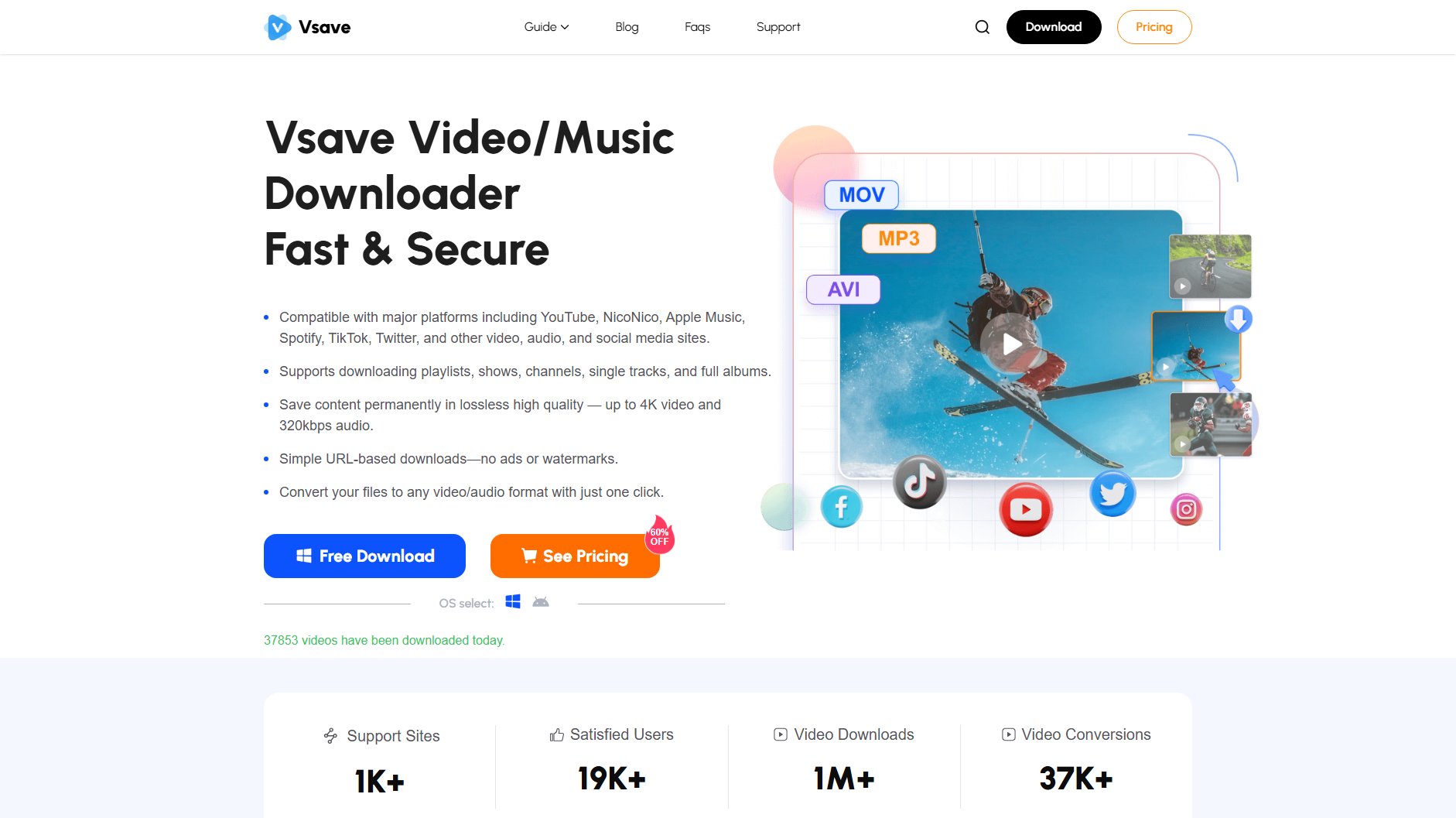 Vsave Video/Music Downloader Vsave Video/Music Downloader Interface & Screenshots
