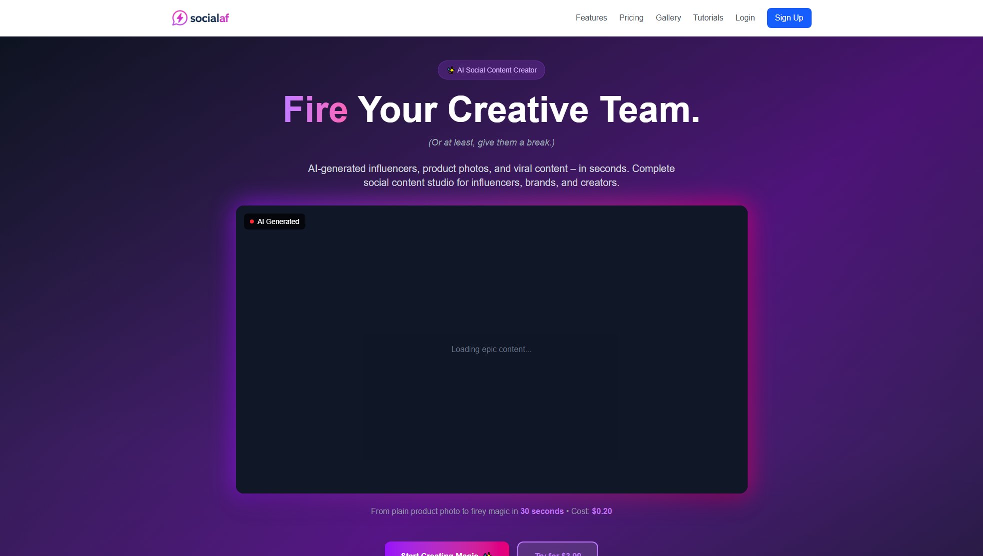 Socialaf.ai Socialaf.ai Interface & Screenshots