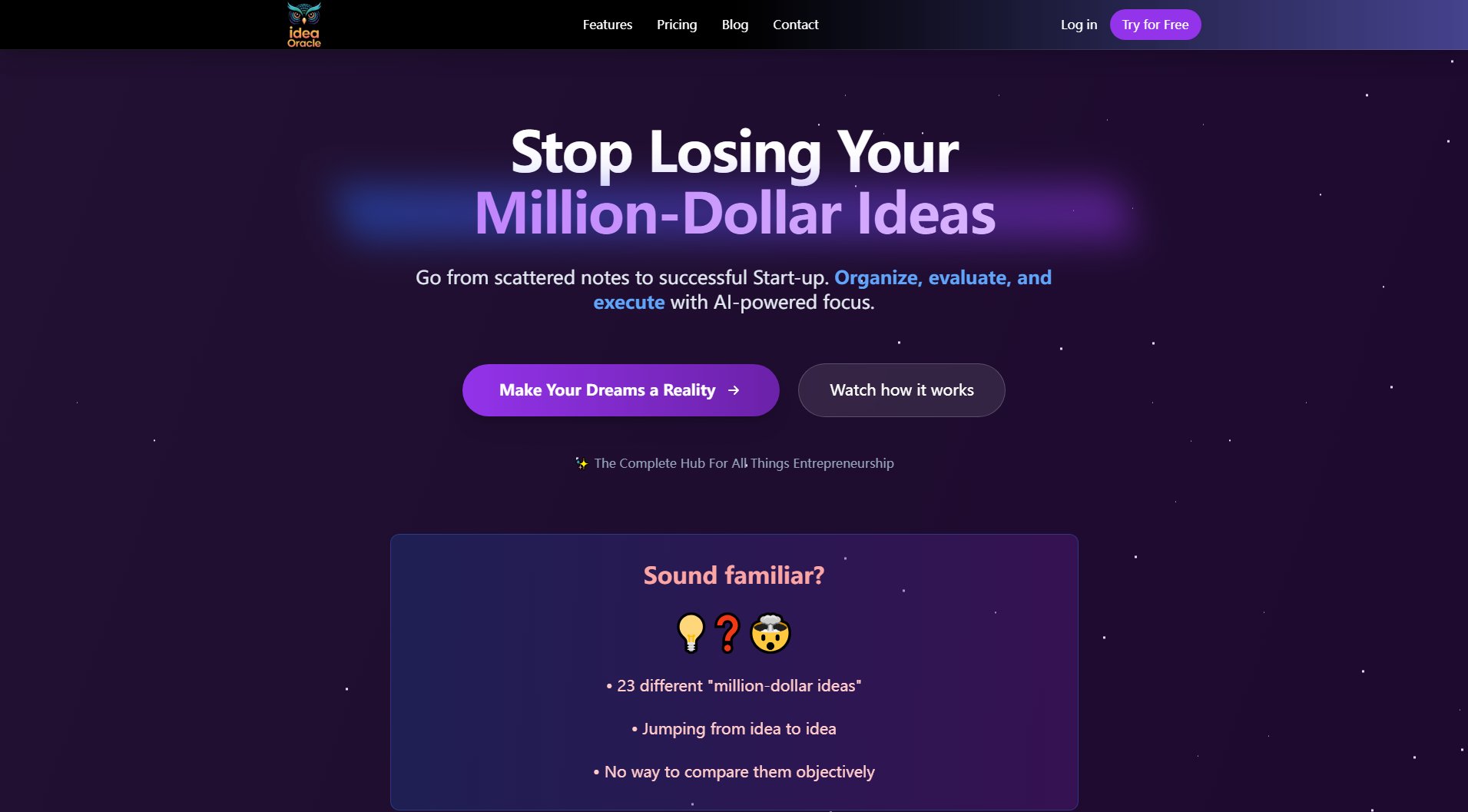 IdeaOracle IdeaOracle Interface & Screenshots IdeaOracle IdeaOracle Interface & Screenshots
