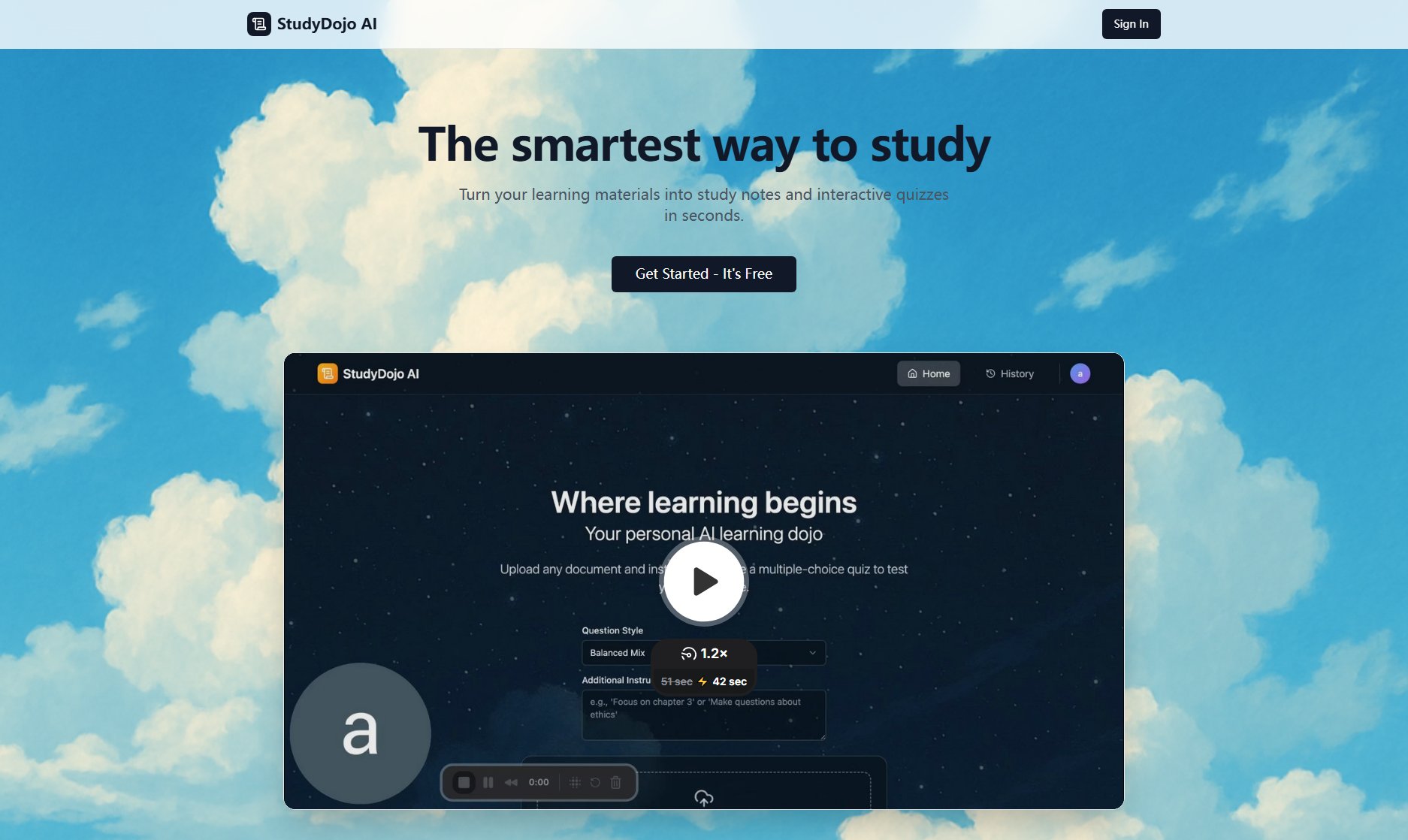 StudyDojo AI StudyDojo AI Interface & Screenshots