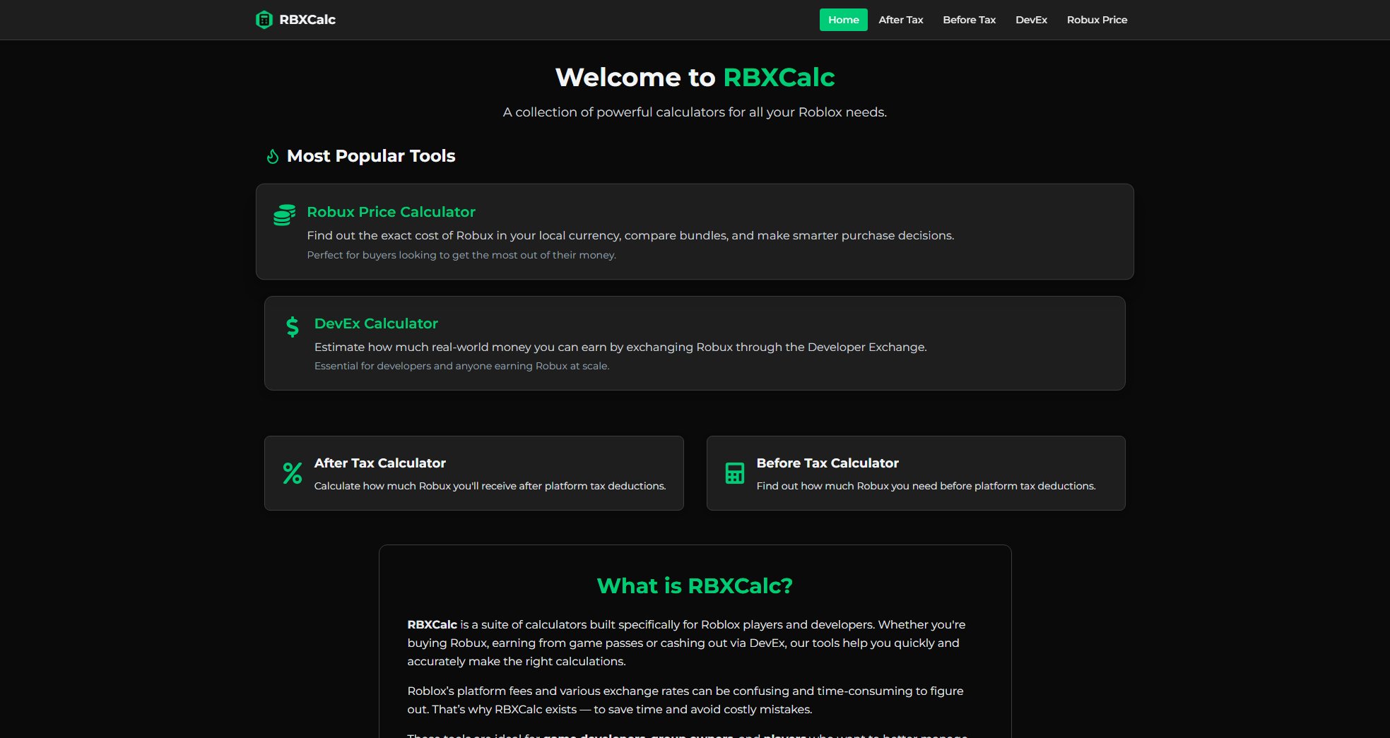 RBXCalc RBXCalc Interface & Screenshots RBXCalc RBXCalc Interface & Screenshots