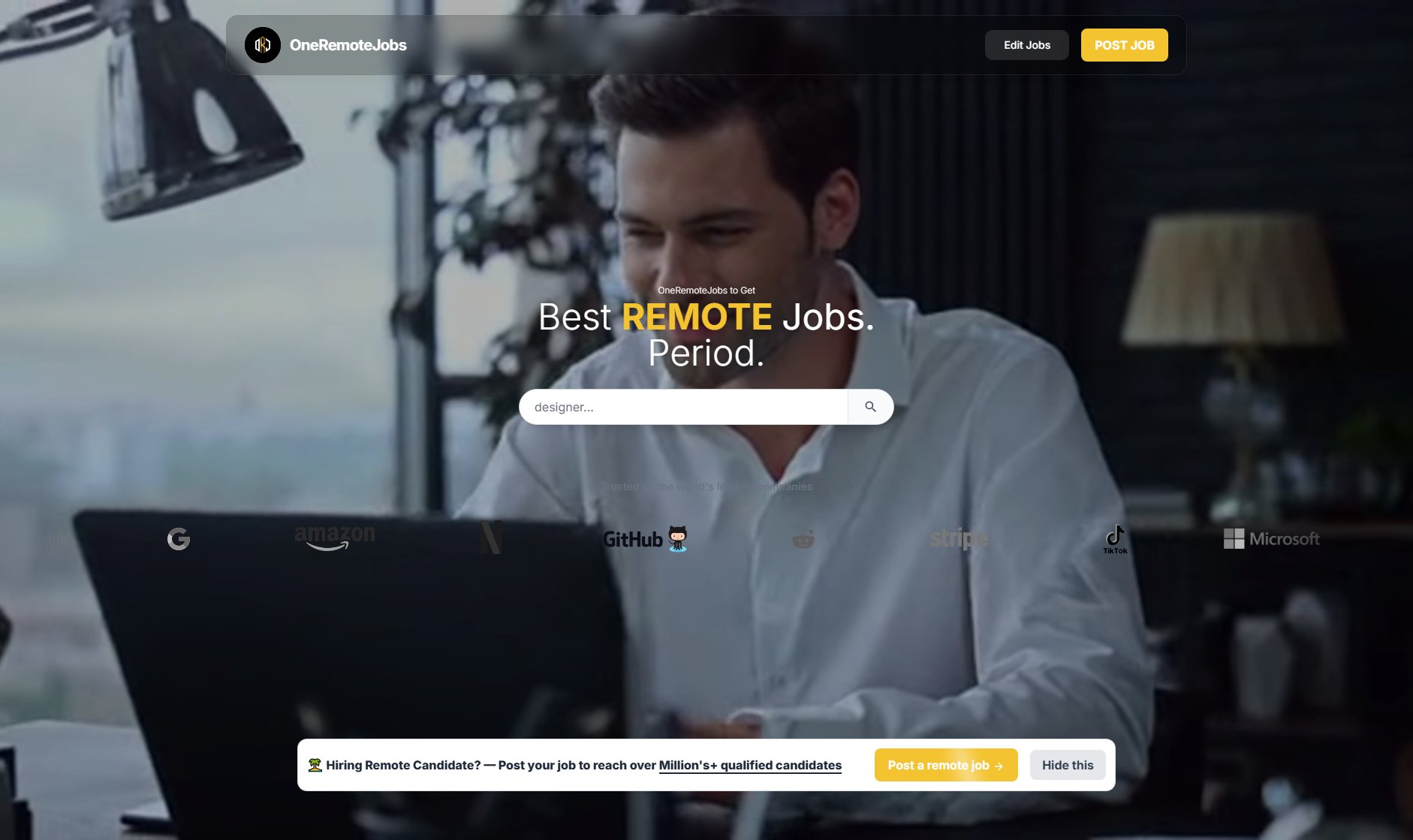 OneRemoteJobs OneRemoteJobs Interface & Screenshots