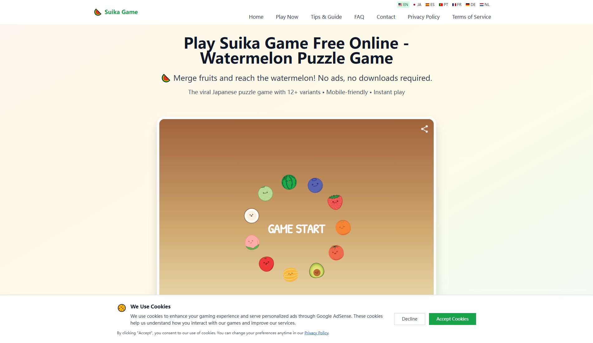 Suika Game Suika Game Interface & Screenshots