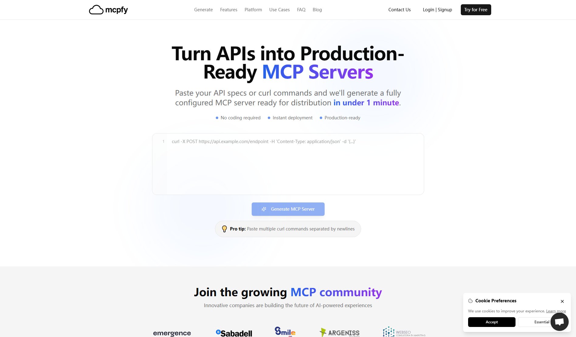 MCPfy MCPfy Interface & Screenshots MCPfy MCPfy Interface & Screenshots