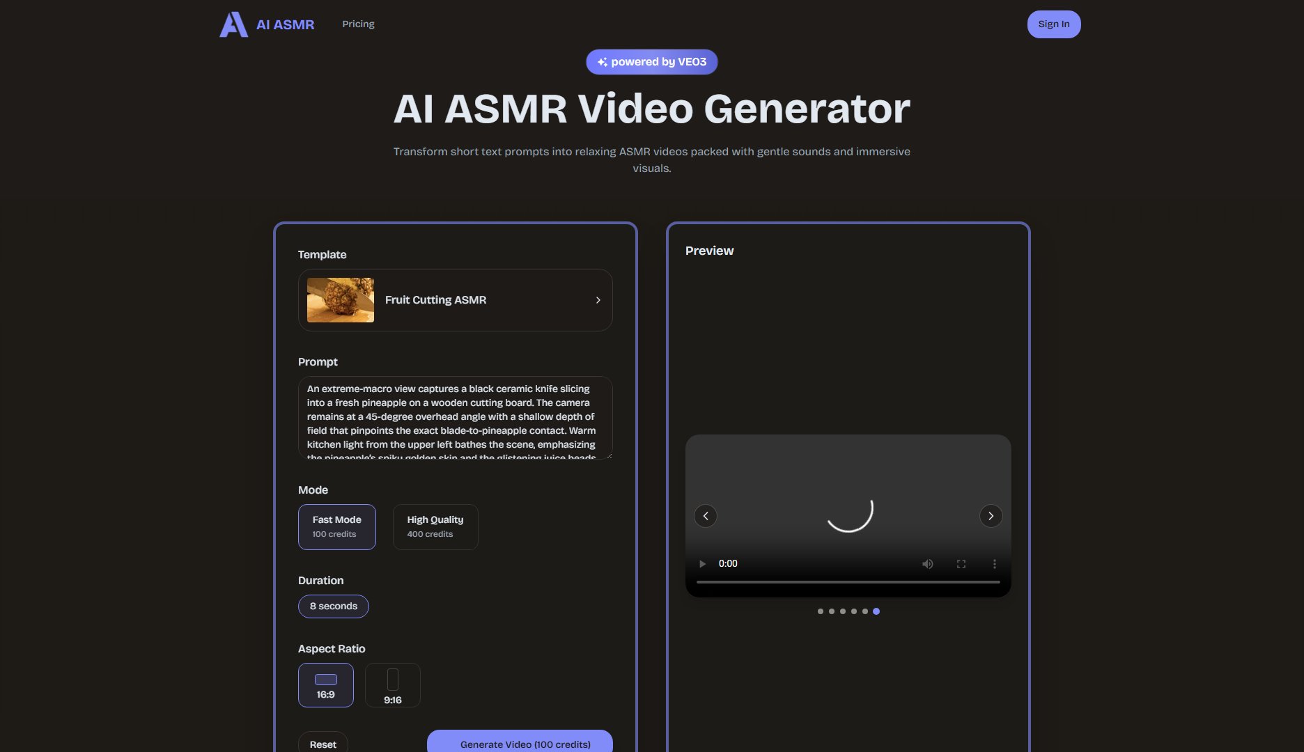 AI ASMR AI ASMR Interface & Screenshots