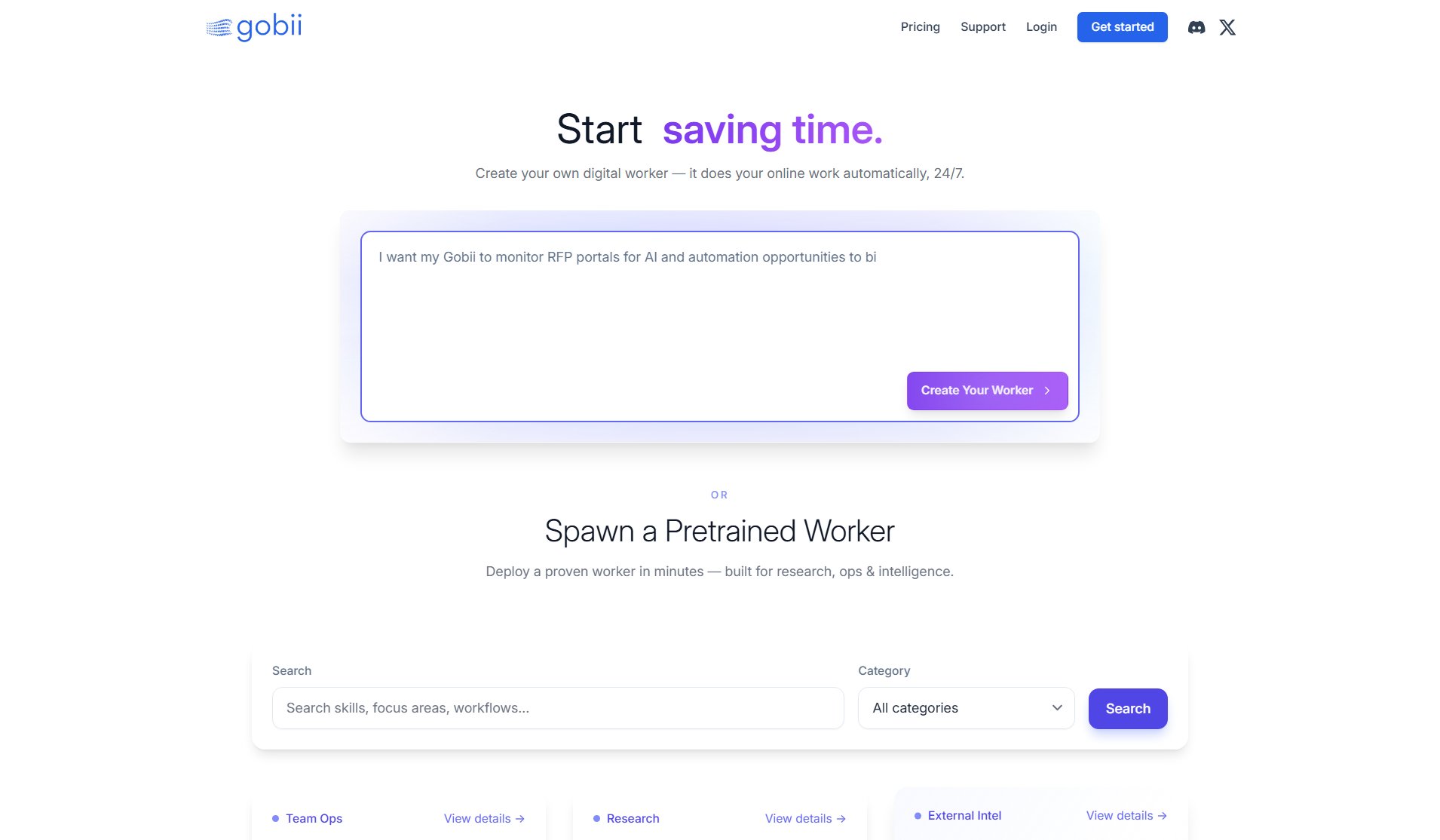Gobii Gobii Interface & Screenshots