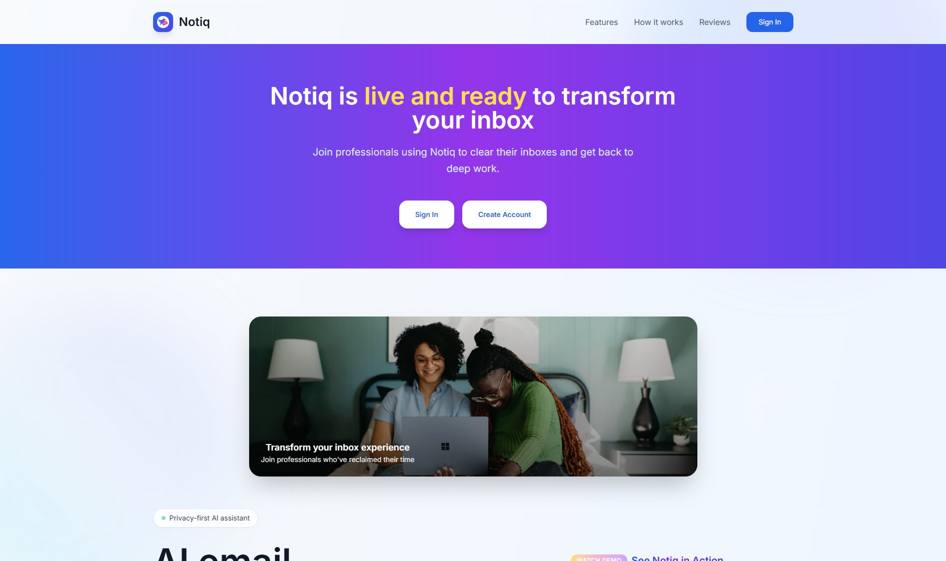 Notiq Notiq Interface & Screenshots