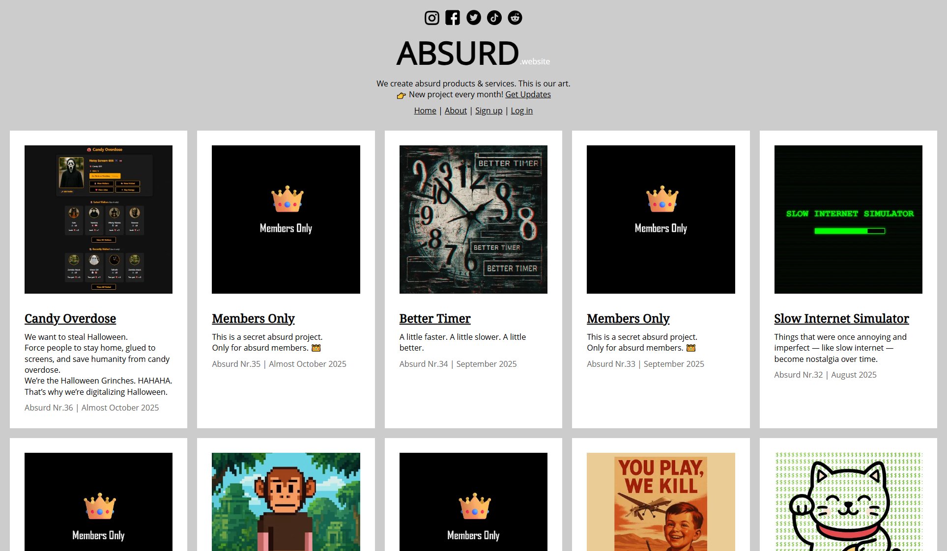 ABSURD.website ABSURD.website Interface & Screenshots ABSURD.website ABSURD.website Interface & Screenshots