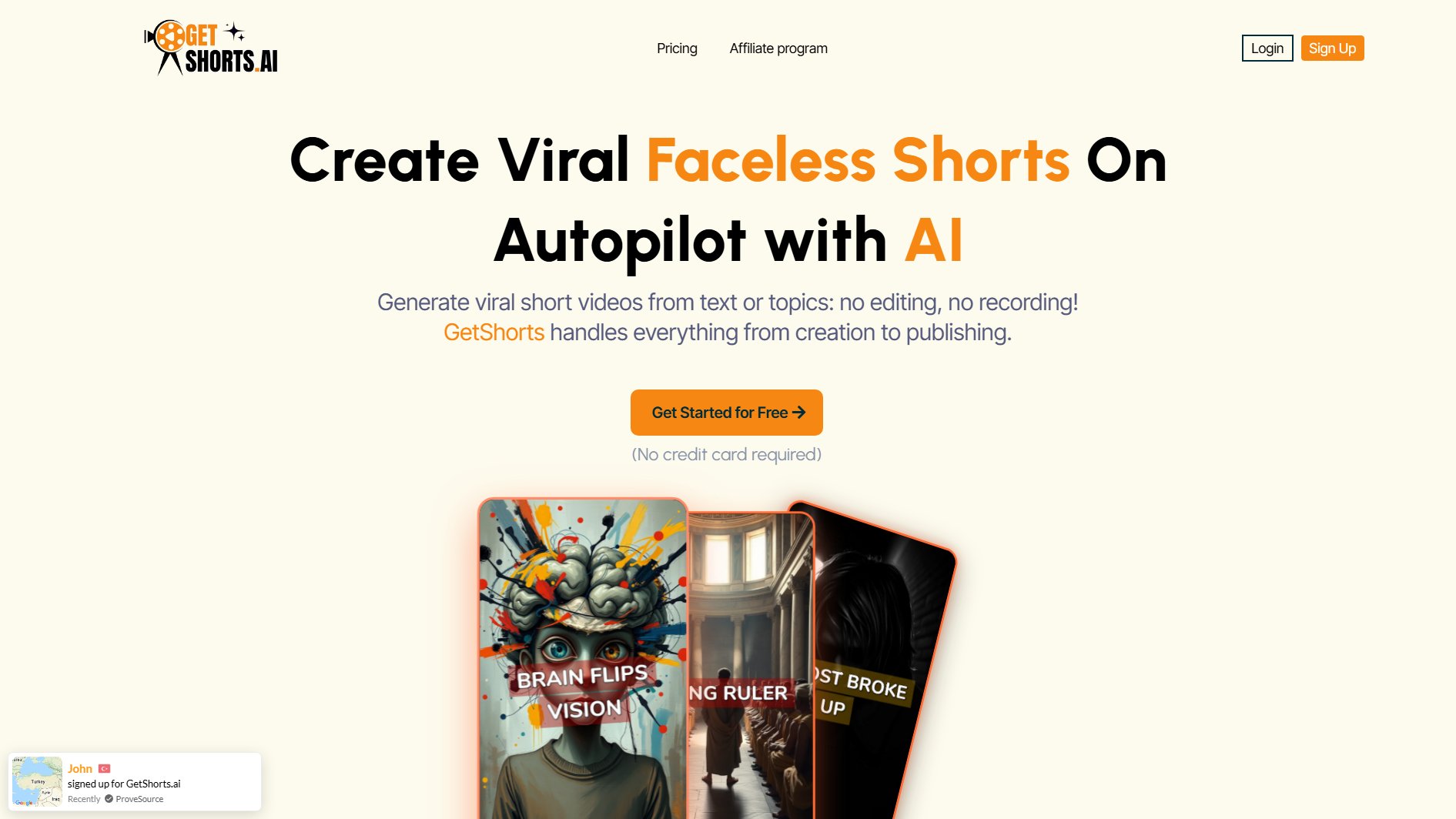 GetShorts.ai GetShorts.ai Interface & Screenshots