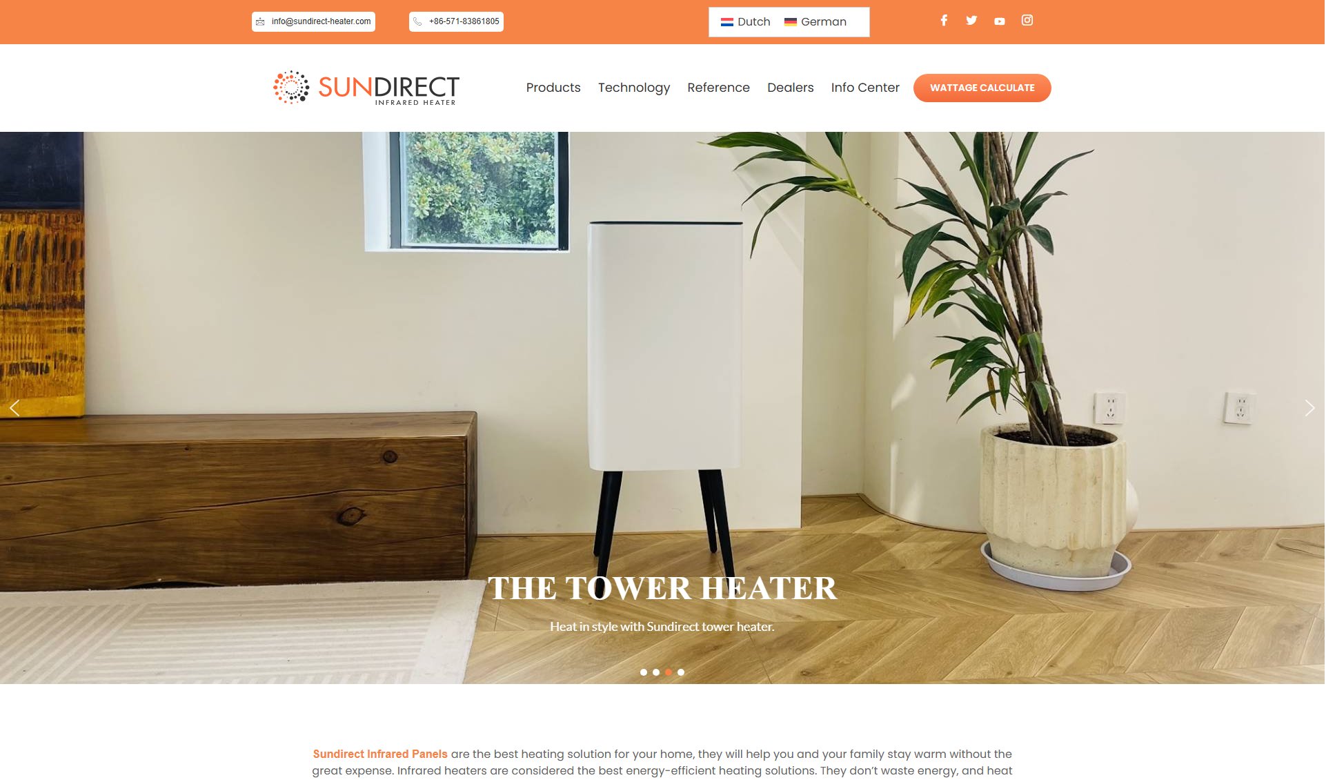Sundirect Infrared Heaters Sundirect Infrared Heaters Interface & Screenshots