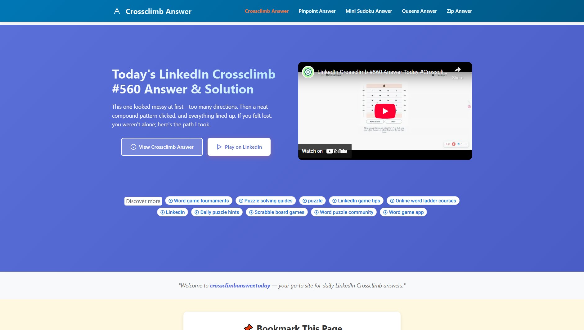 LinkedIn Crossclimb Answer Today LinkedIn Crossclimb Answer Today Interface & Screenshots