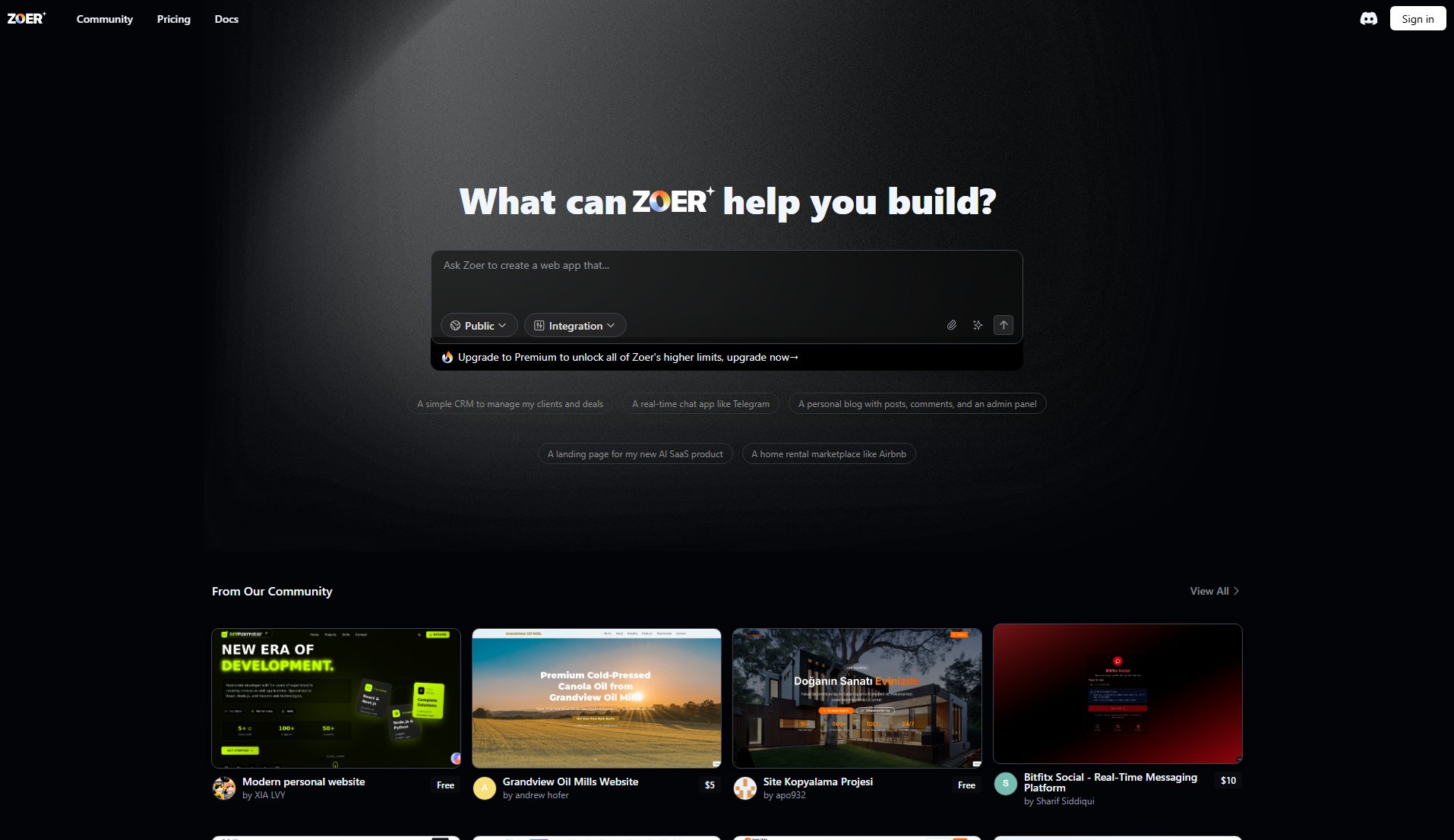 Zoer Zoer Interface & Screenshots