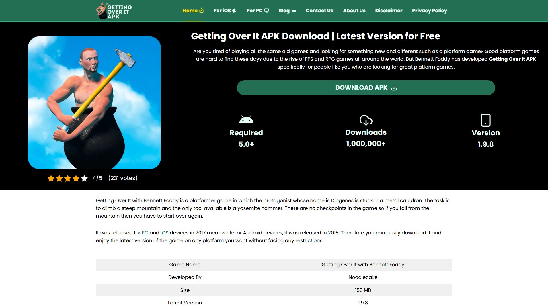 Getting Over It with Bennett Foddy Getting Over It with Bennett Foddy Interface & Screenshots Getting Over It with Bennett Foddy Getting Over It with Bennett Foddy Interface & Screenshots