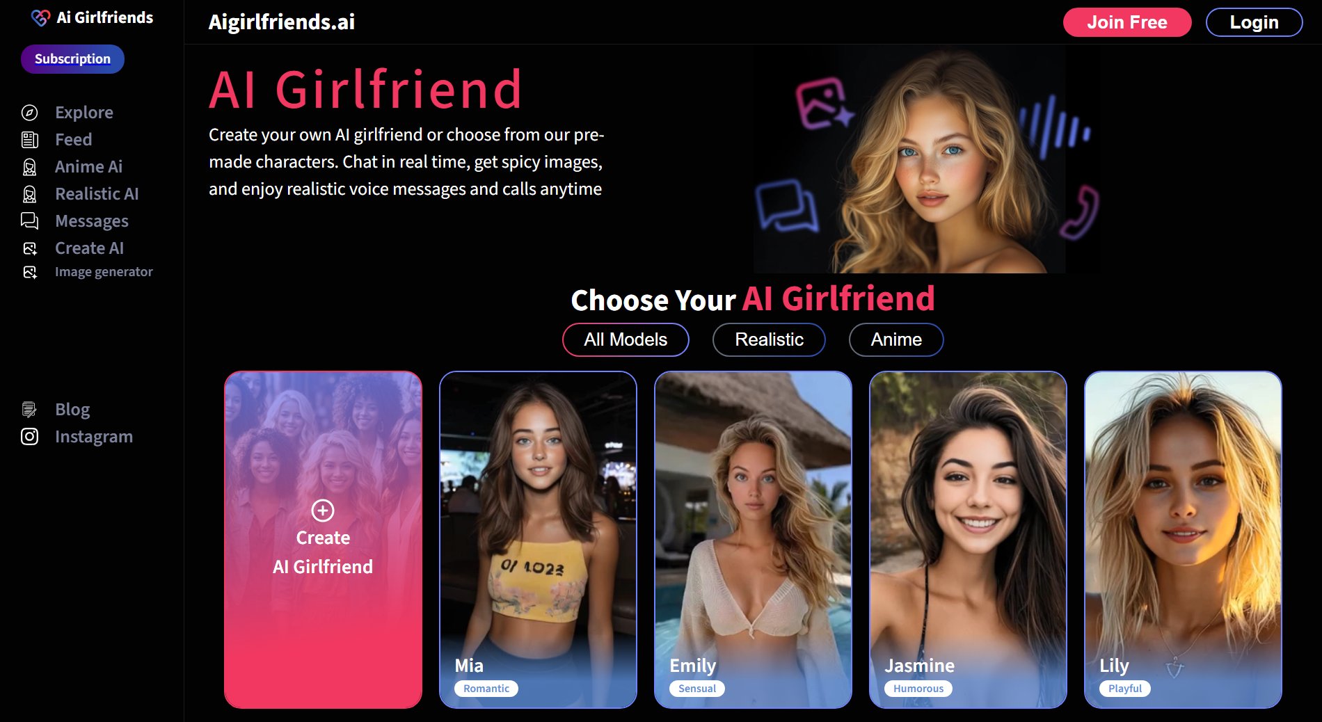 Ai Girlfriends Ai Girlfriends Interface & Screenshots