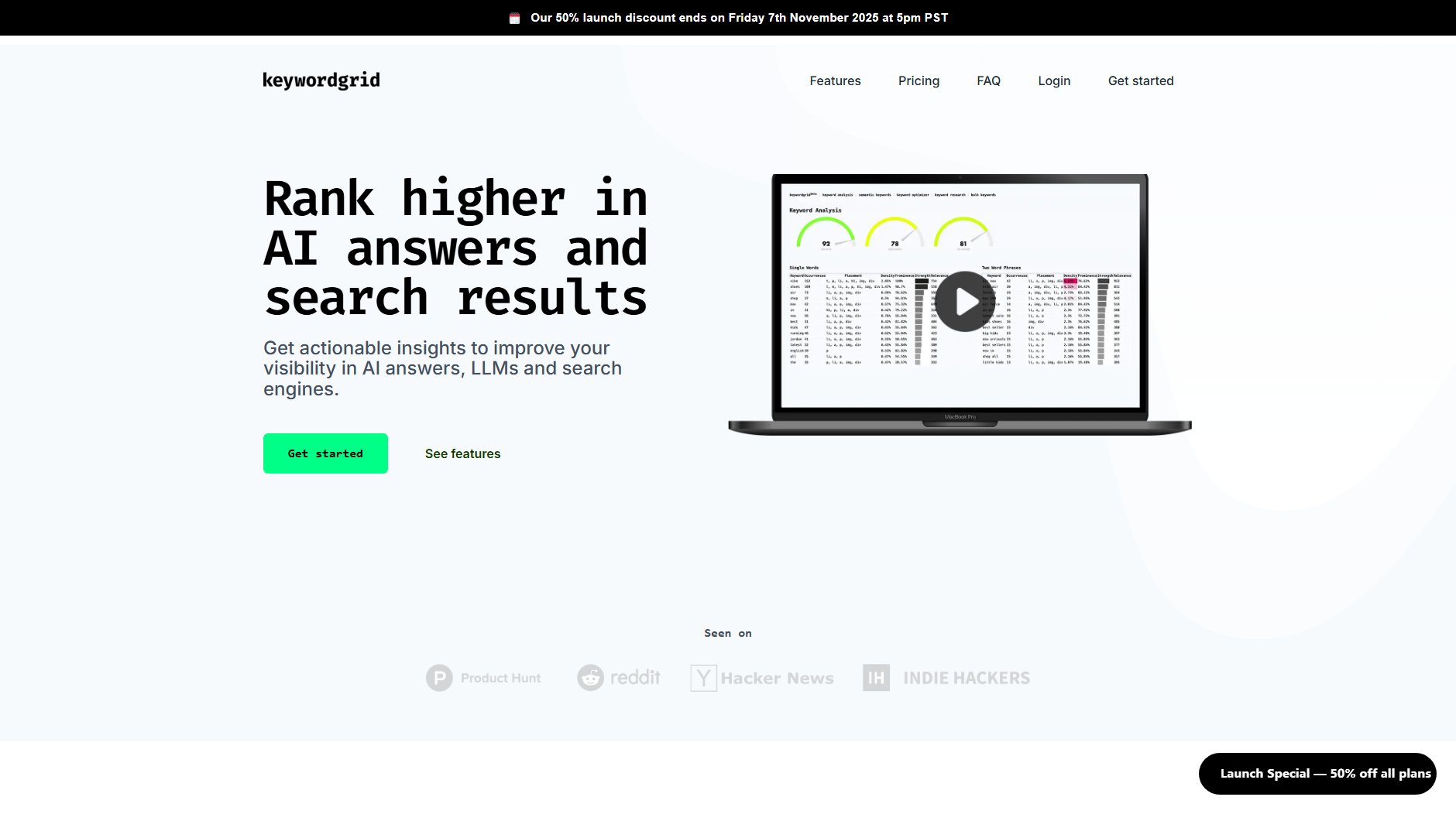 Keyword Grid Keyword Grid Interface & Screenshots