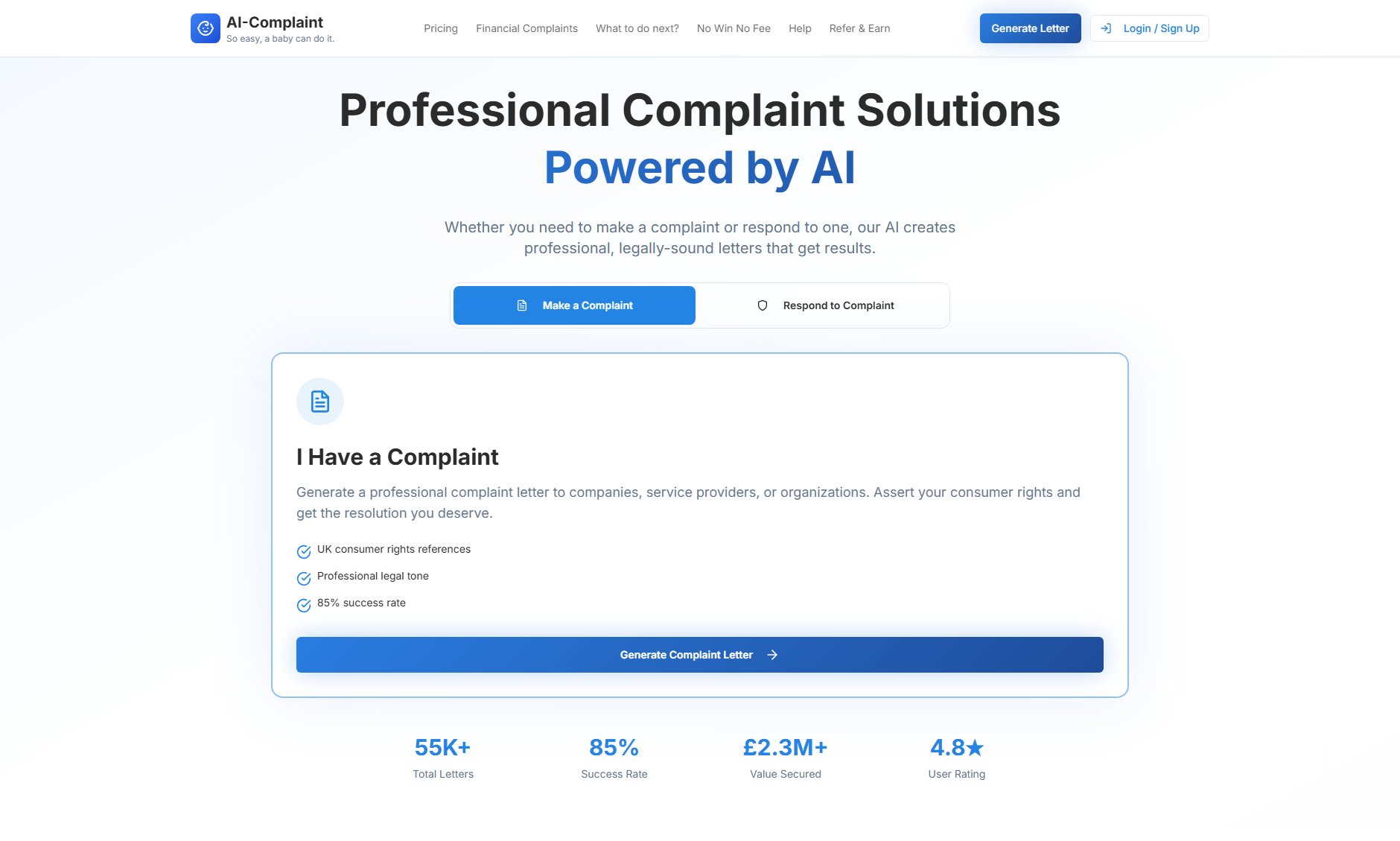 AI-Complaint AI-Complaint Interface & Screenshots AI-Complaint AI-Complaint Interface & Screenshots