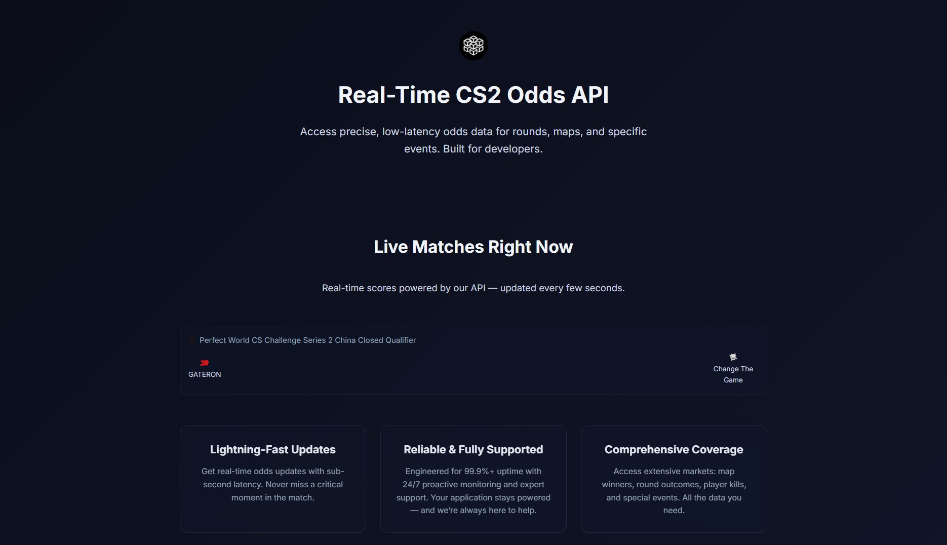 Real-Time CS2 Odds API Real-Time CS2 Odds API Interface & Screenshots Real-Time CS2 Odds API Real-Time CS2 Odds API Interface & Screenshots
