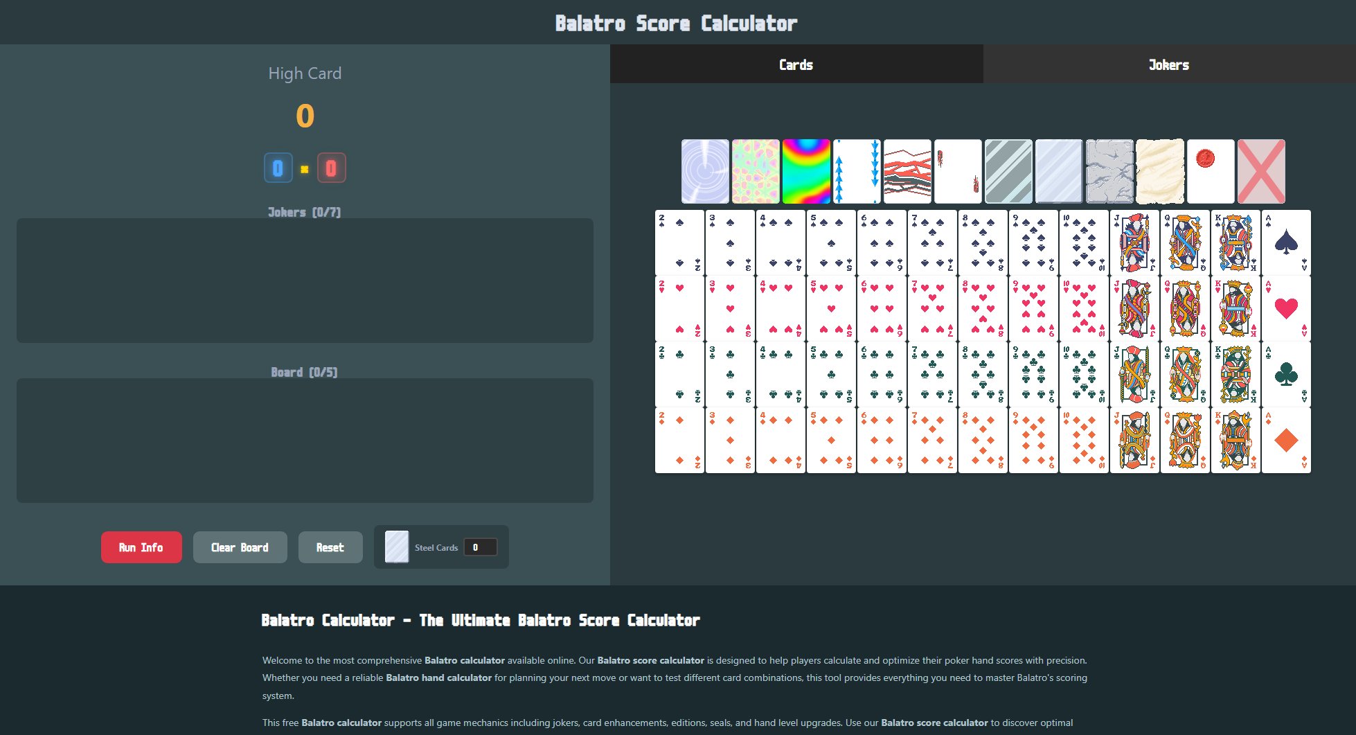 Balatro Calculator Balatro Calculator Interface & Screenshots Balatro Calculator Balatro Calculator Interface & Screenshots