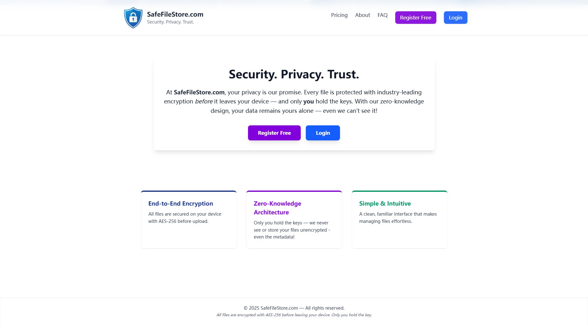 SafeFileStore.com SafeFileStore.com Interface & Screenshots SafeFileStore.com SafeFileStore.com Interface & Screenshots
