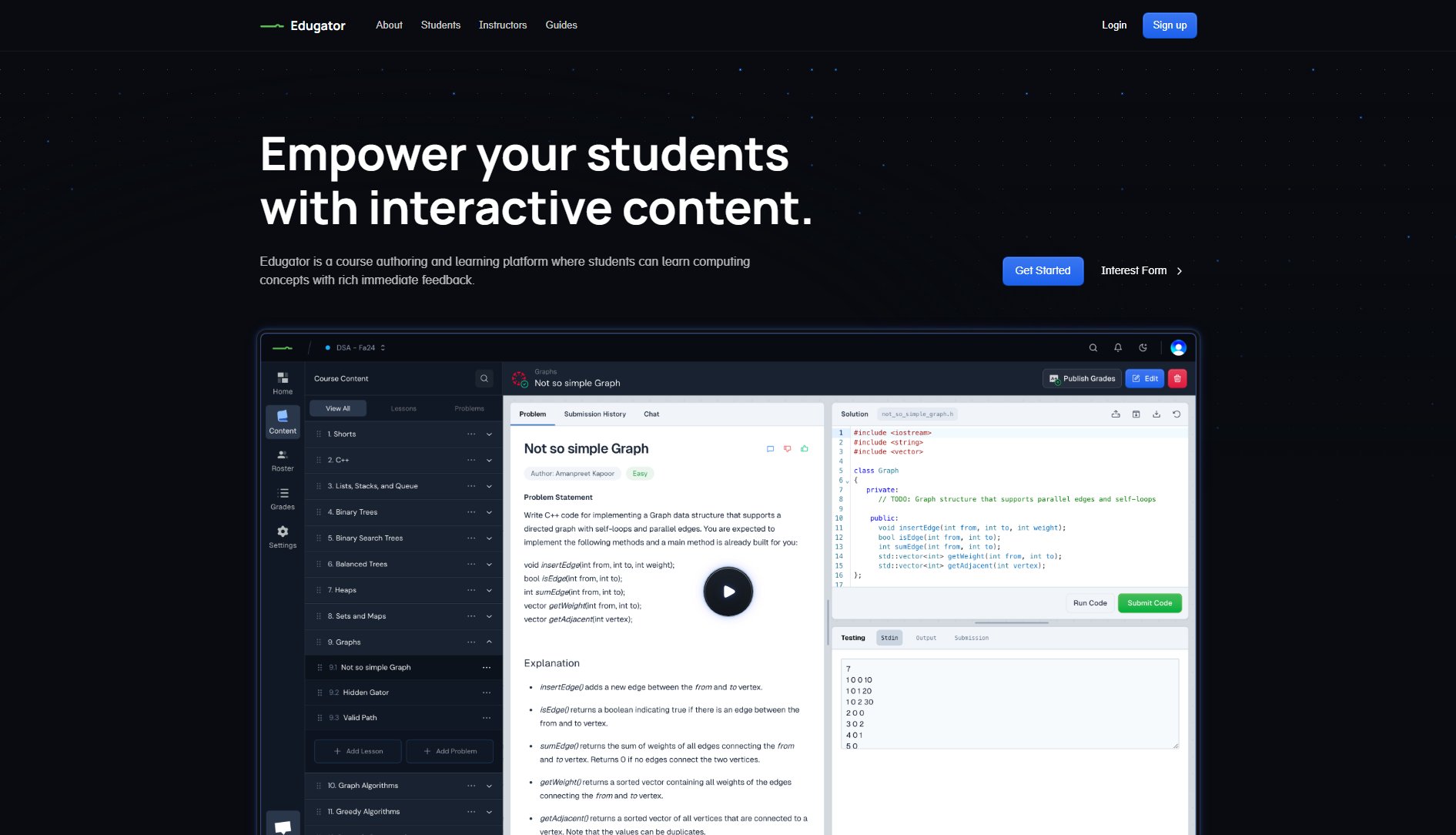 Edugator Edugator Interface & Screenshots
