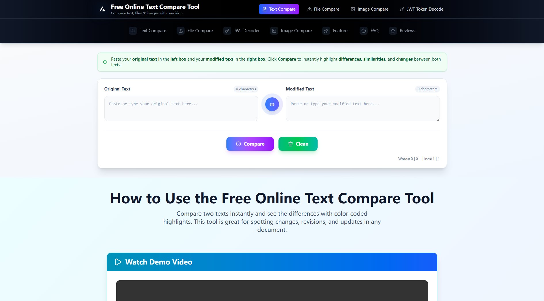 Text & Image Compare Tool Text & Image Compare Tool Interface & Screenshots Text & Image Compare Tool Text & Image Compare Tool Interface & Screenshots