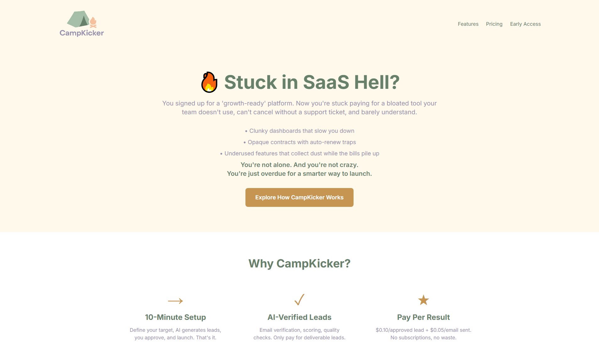 CampKicker CampKicker Interface & Screenshots CampKicker CampKicker Interface & Screenshots
