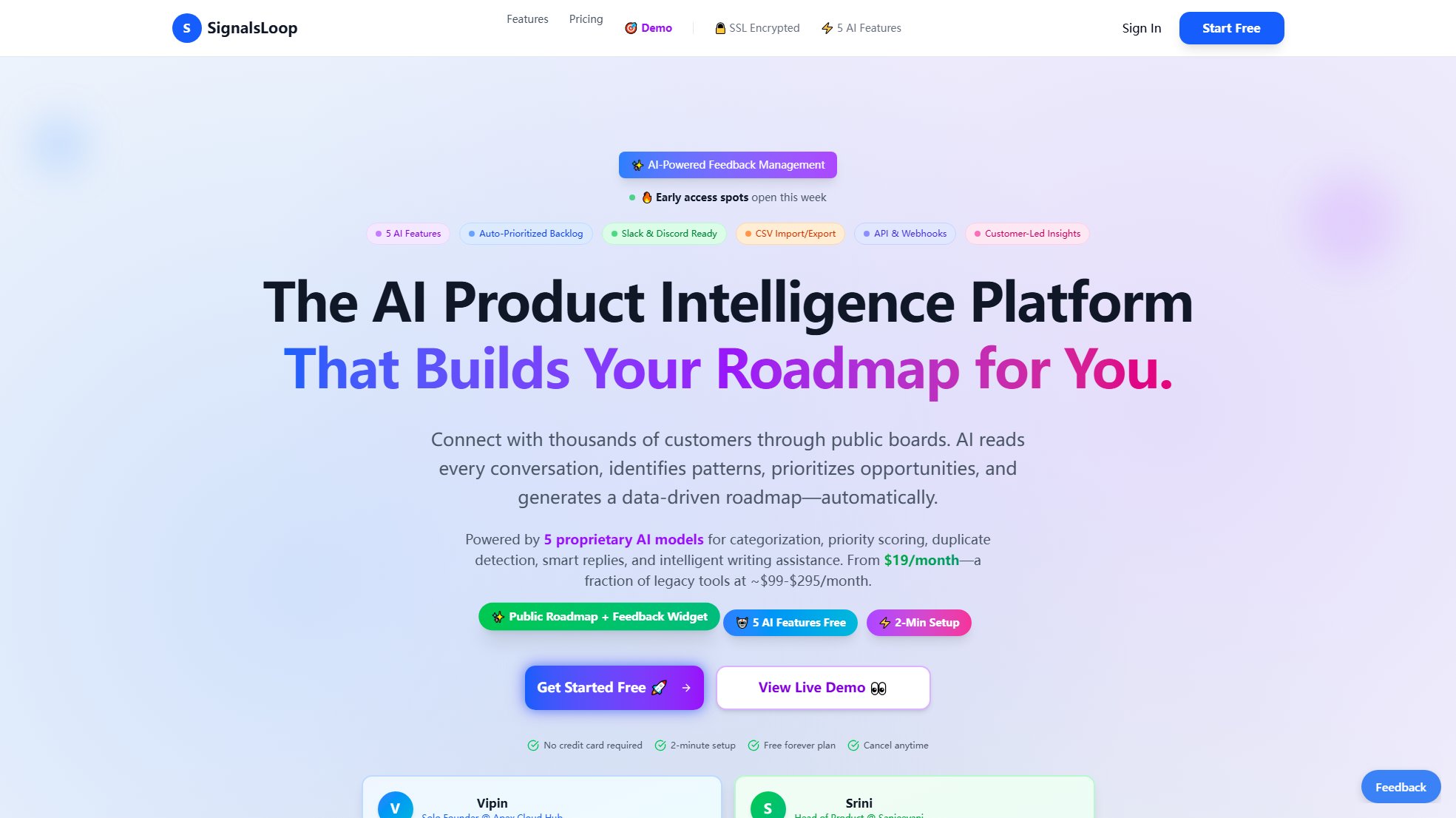 SignalsLoop SignalsLoop Interface & Screenshots SignalsLoop SignalsLoop Interface & Screenshots