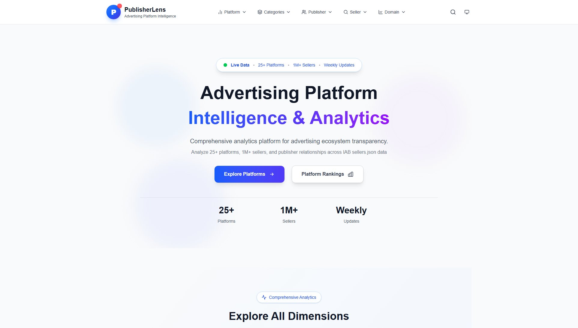 PublisherLens PublisherLens Interface & Screenshots PublisherLens PublisherLens Interface & Screenshots