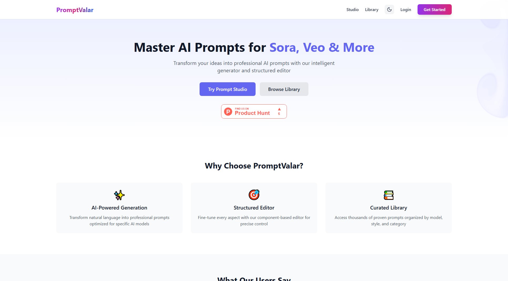 PromptValar PromptValar Interface & Screenshots PromptValar PromptValar Interface & Screenshots