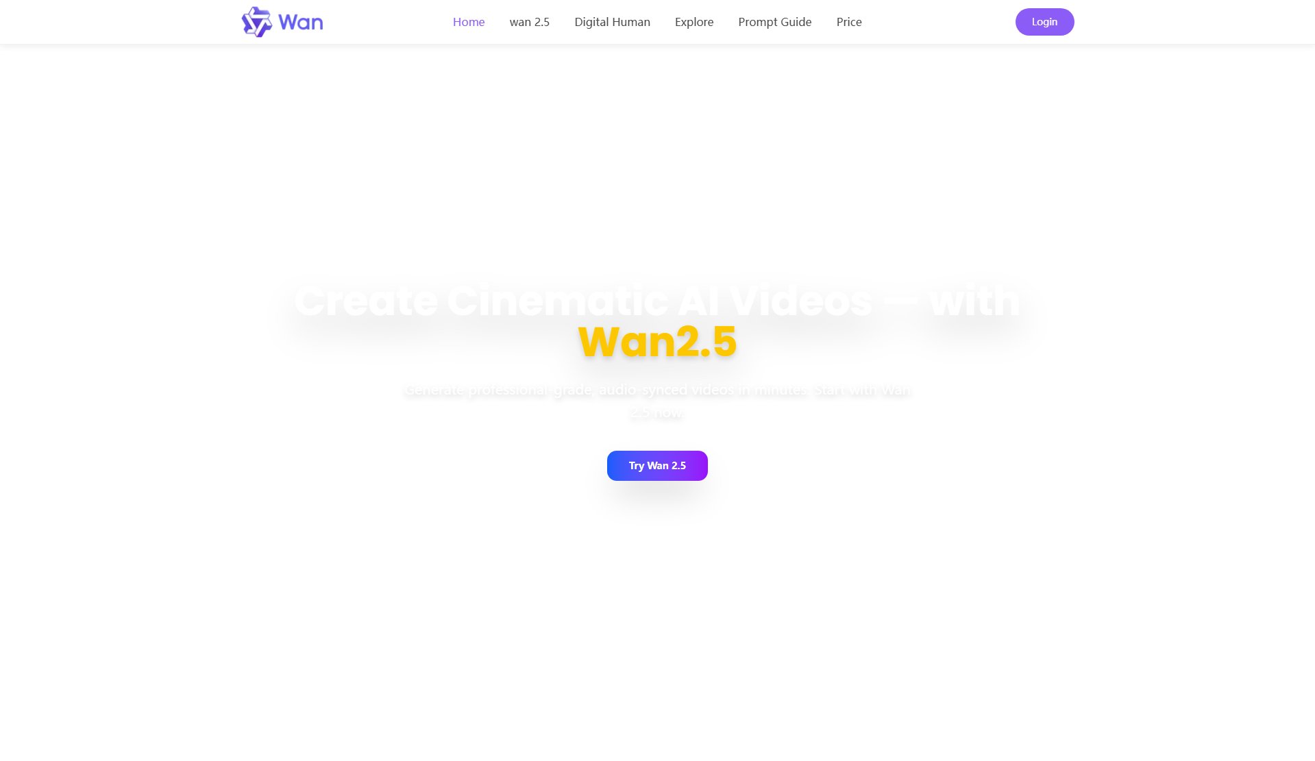 Wan 2.5 Wan 2.5 Interface & Screenshots Wan 2.5 Wan 2.5 Interface & Screenshots